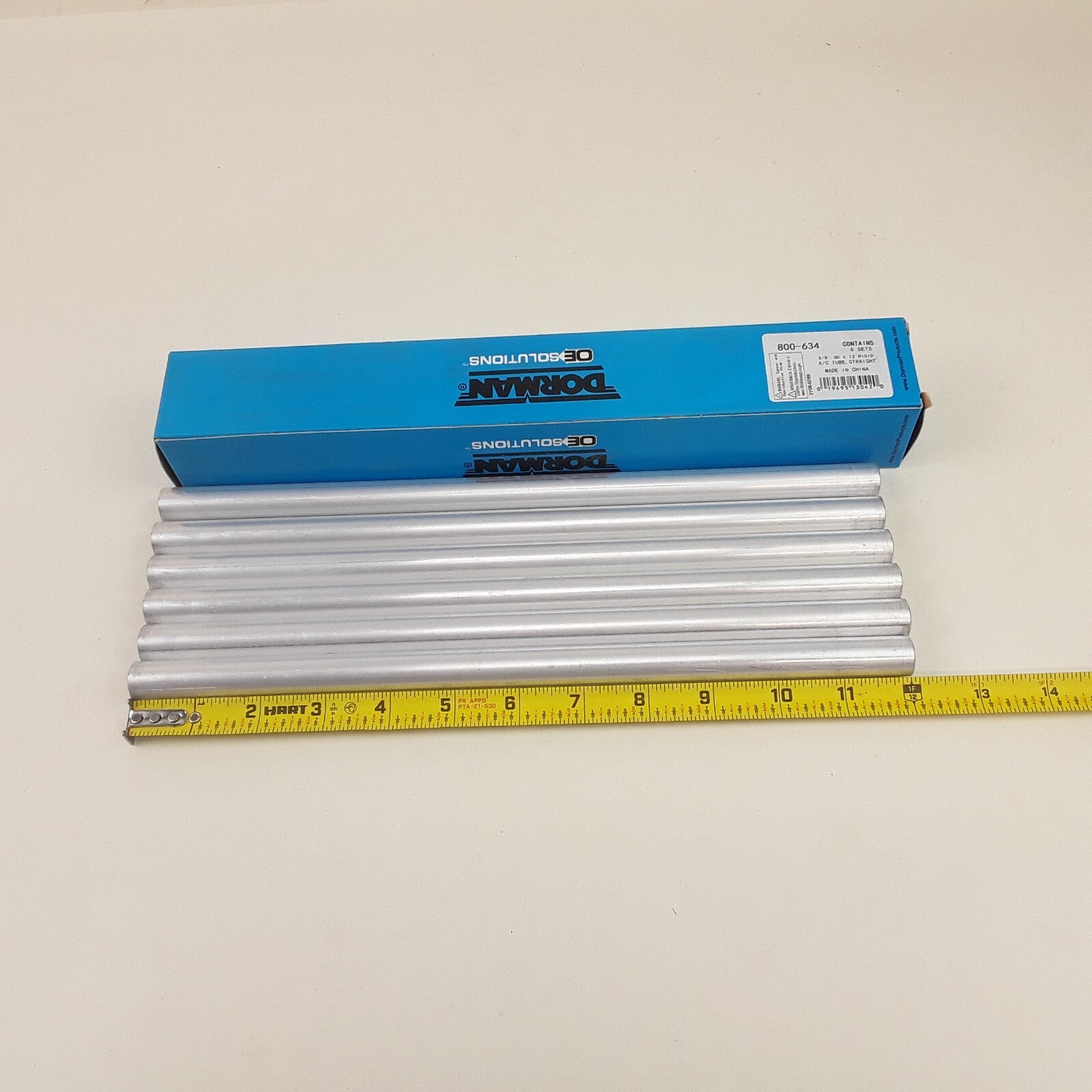 6 Pcs Dorman 800-634 12in Straight Rigid Aluminum Tubing 6 Contains 5/8 In. OD