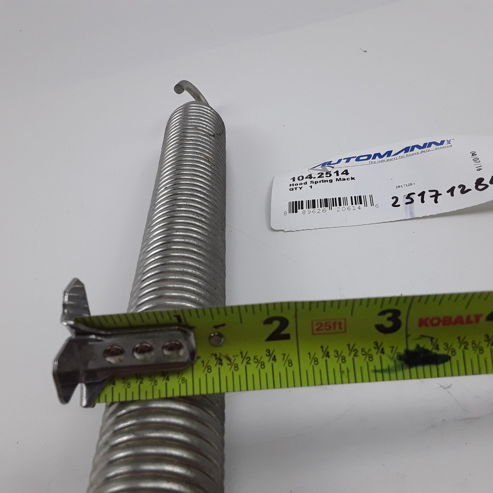 Automann 104.2514 Hood Spring Fits Mack Vision CX CXP CXN p/n 57QL261M,25171284