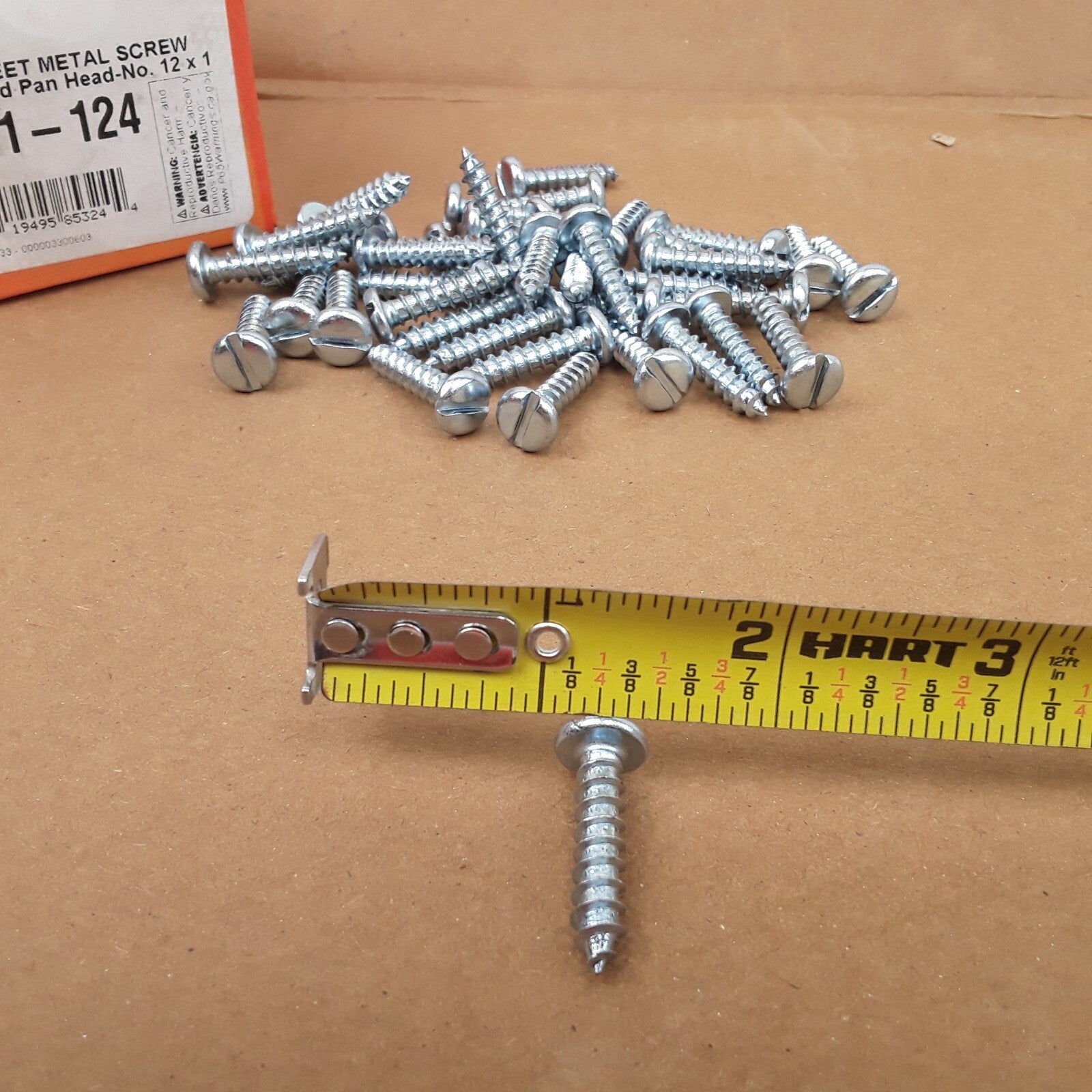 Multi-Purpose Sheet Metal Chrome Screw-Slotted Pan Head-No. 12 x 1 In Pack of 39