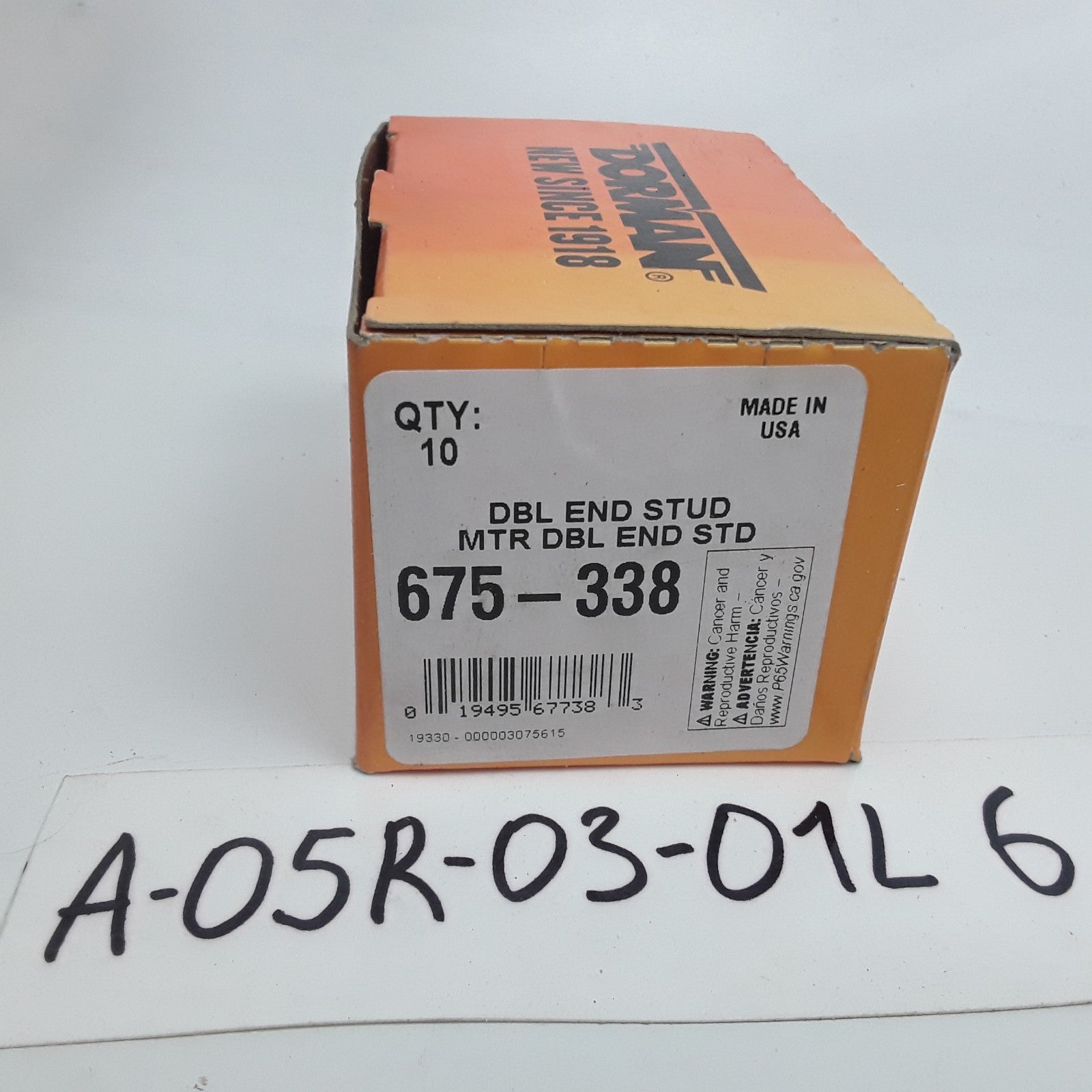 Dorman 675-338 Double Ended Stud Steel M8-1.25 x 24mm & M8-1.25 x 10mm Set of 10