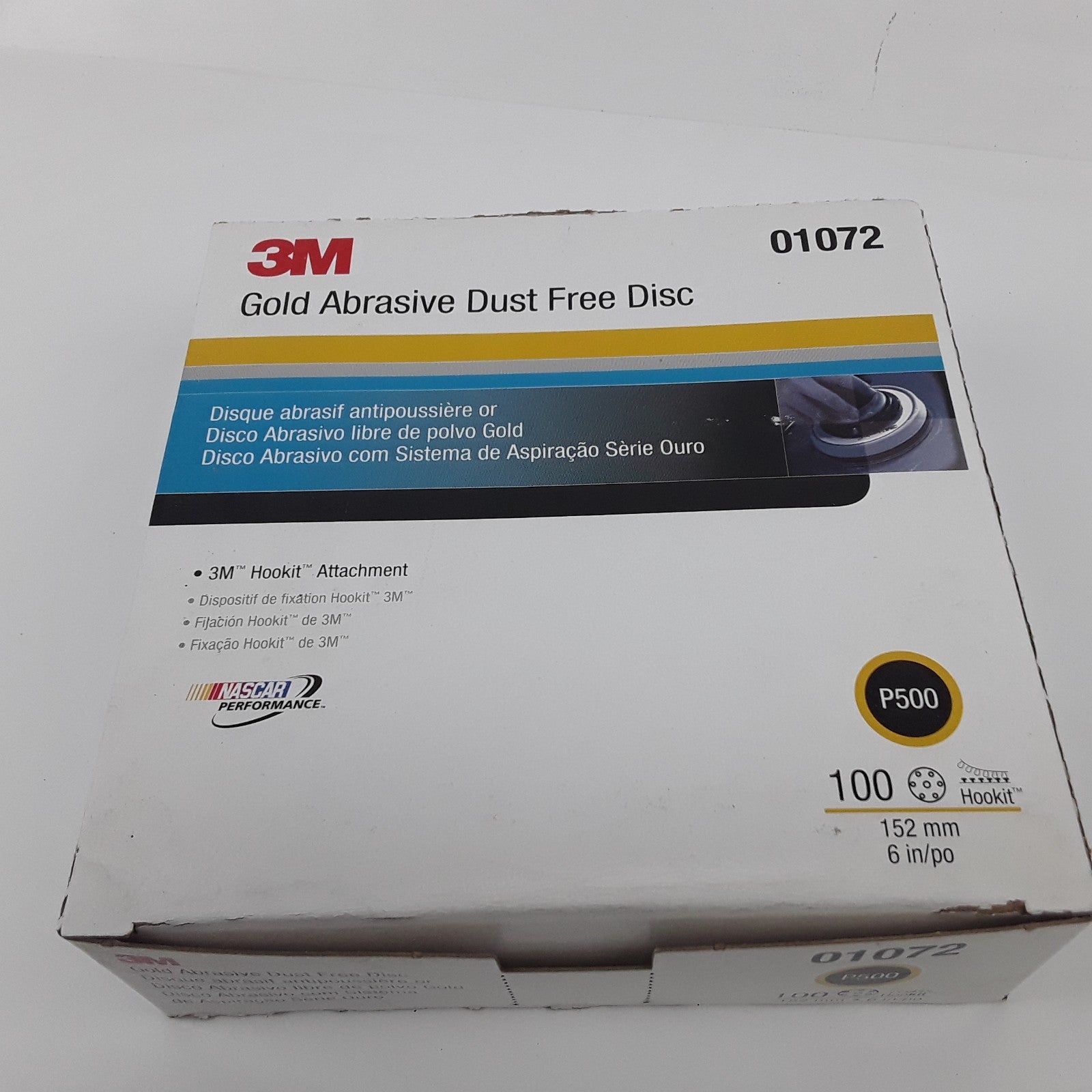 3M 01072 Gold Abrasive Dust Free Disc P500 Size 152mm 6in Heavy Duty Box of 100