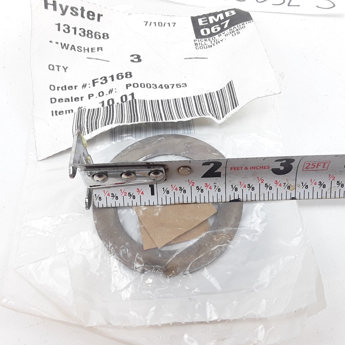 Hyster 1313868 Thrust Washer Assembly Replaces 3814495X, 835050, 9HS424, A148231