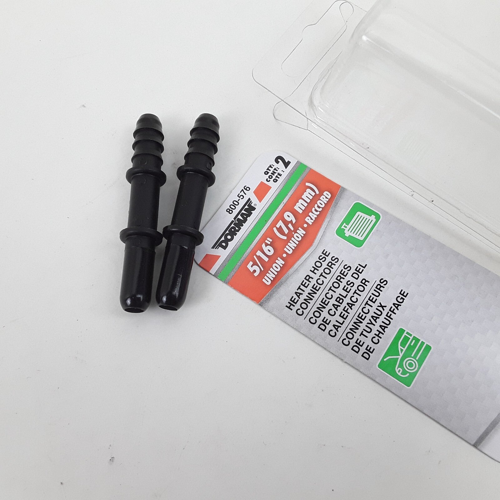 5/16 In. HVAC Heater Hose Connector, Straight To 5/16 In. Barbed Pack of 2