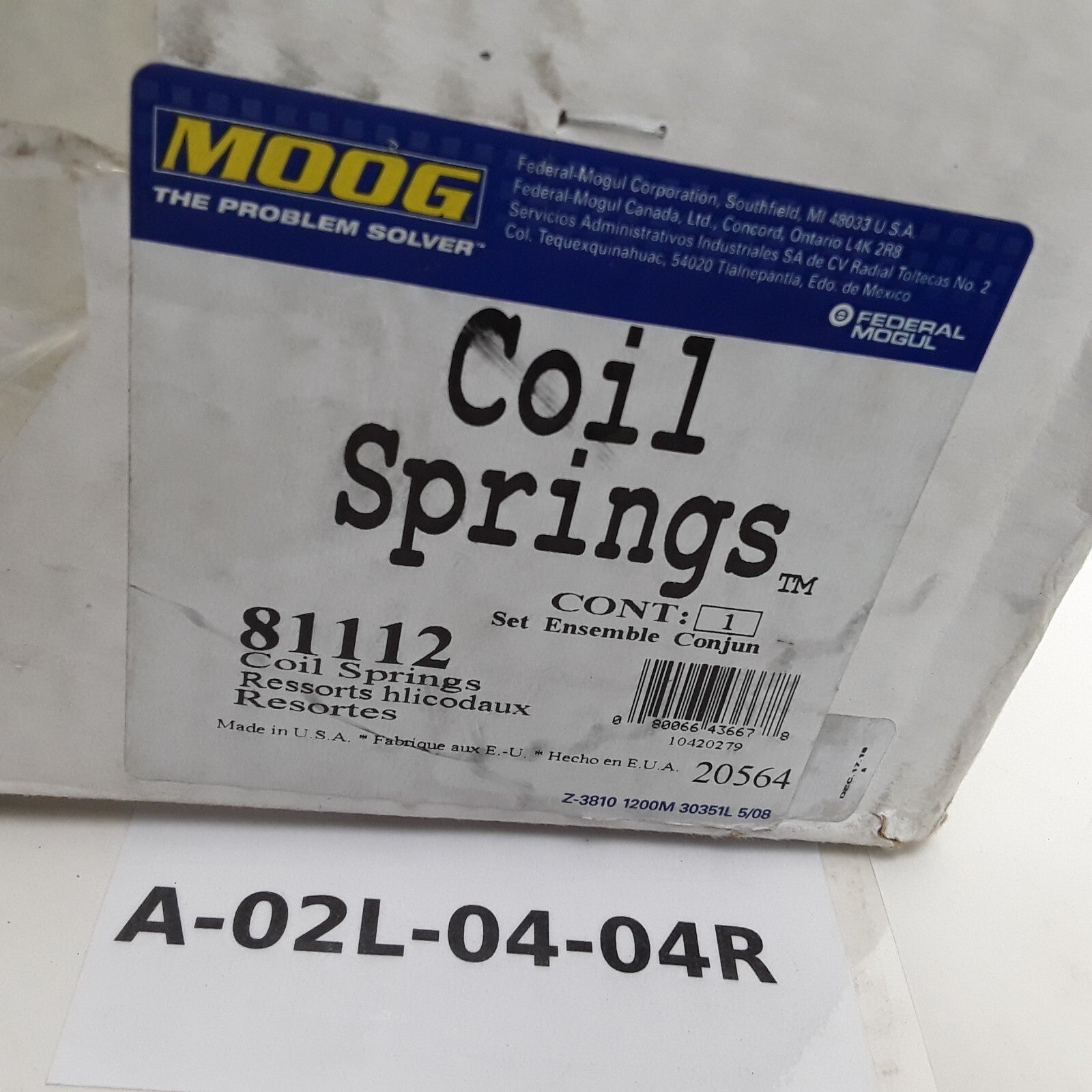 MOOG 81112 Coil Spring Set Fits Isuzu Oldsmobile Buick GMC Chevrolet (2002-2008)