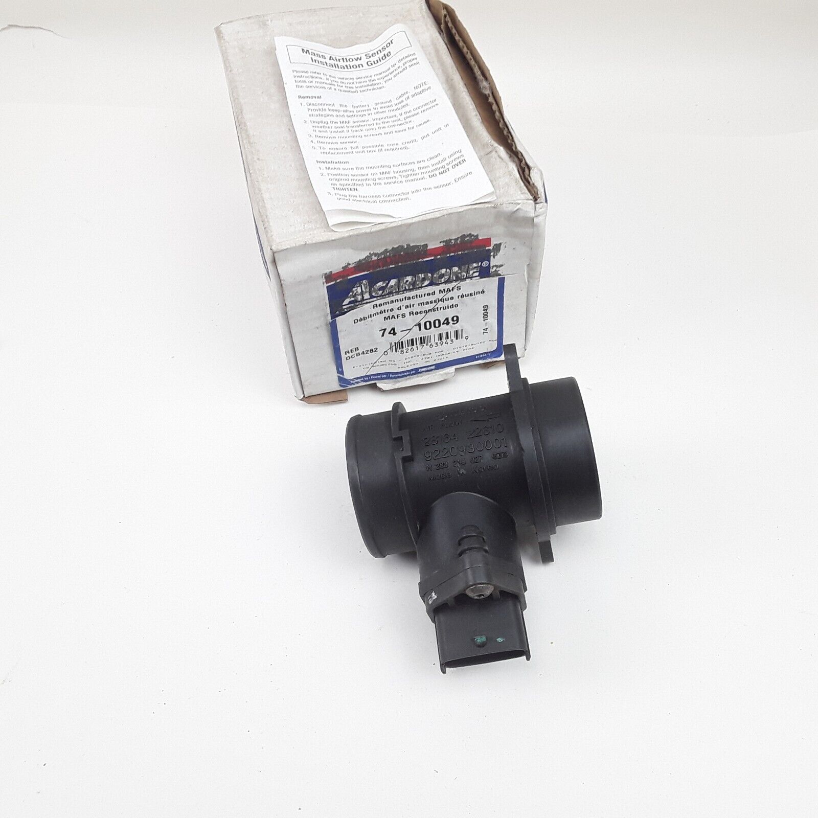 Cardone 74-10049 Mass Air Flow Sensor Black Plastic For Hyundai Accent 2000-2002