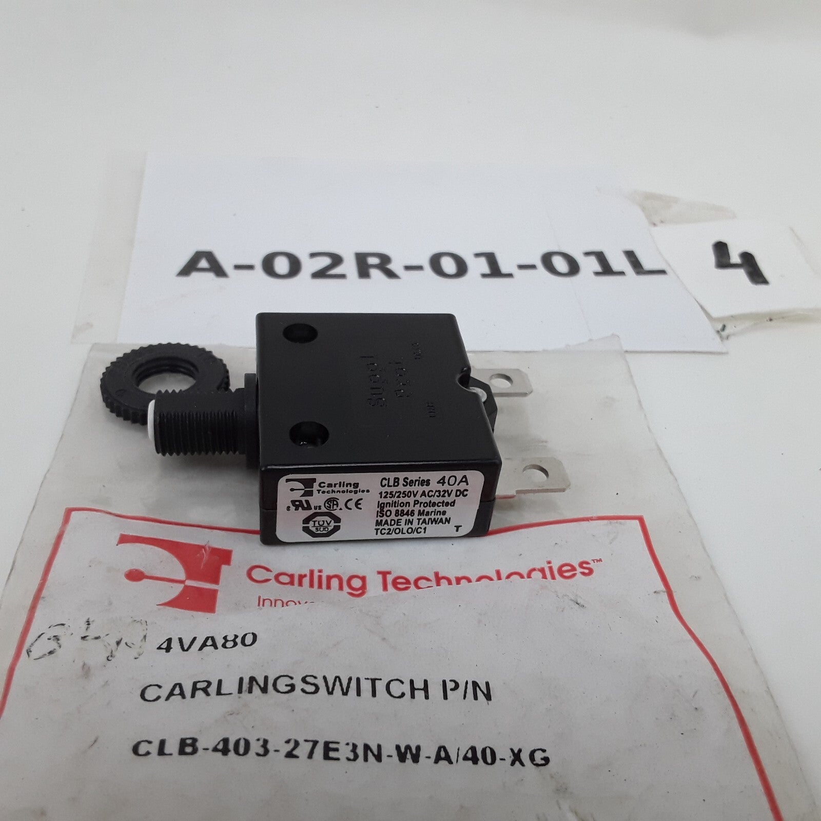 CLB Series Push to Reset Panel Mount AC/DC 40 amp Marine Circuit Breaker