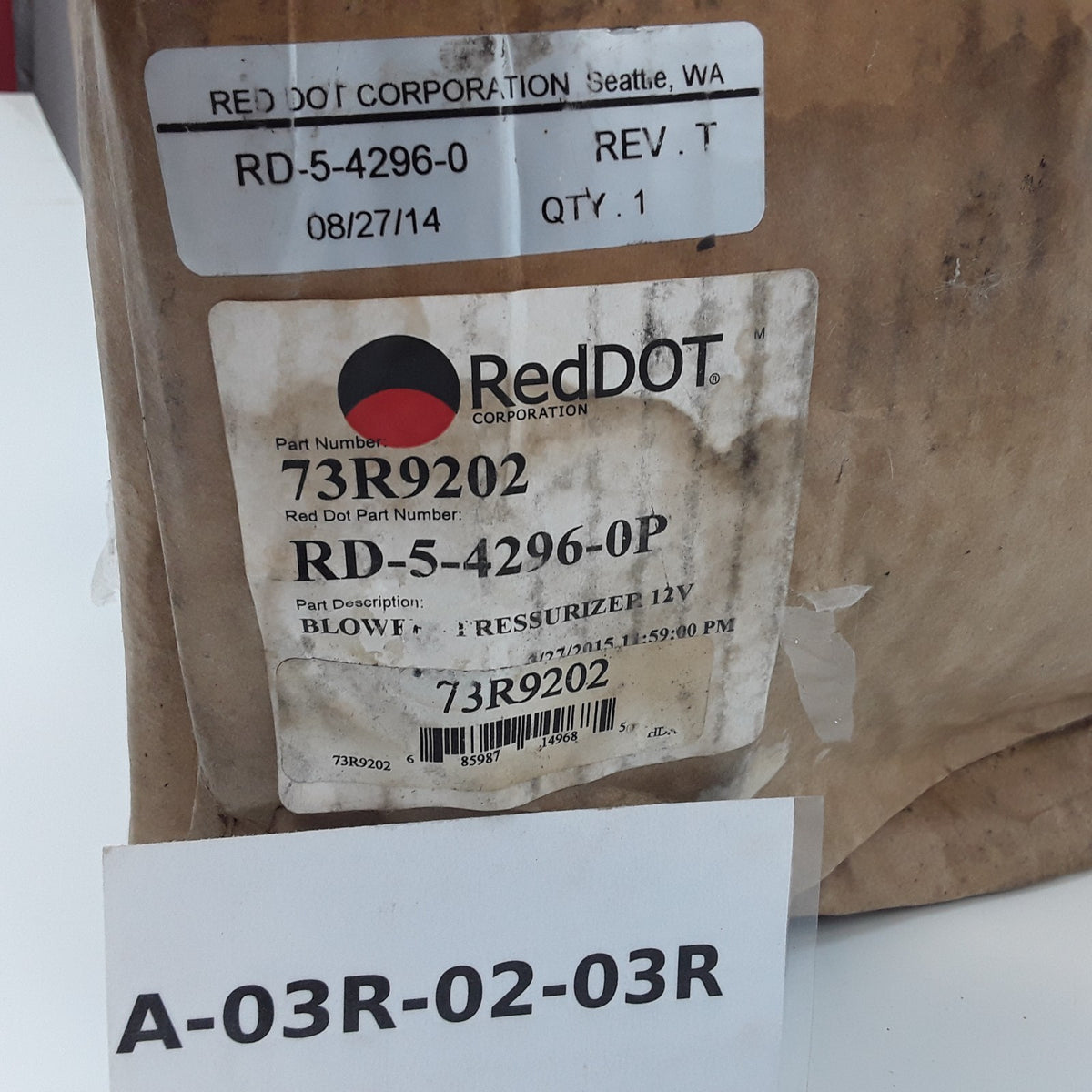 Red Dot RD-5-4296-0P Inline Booster Pressurizer Replaces T2527 73R9202 HG1000