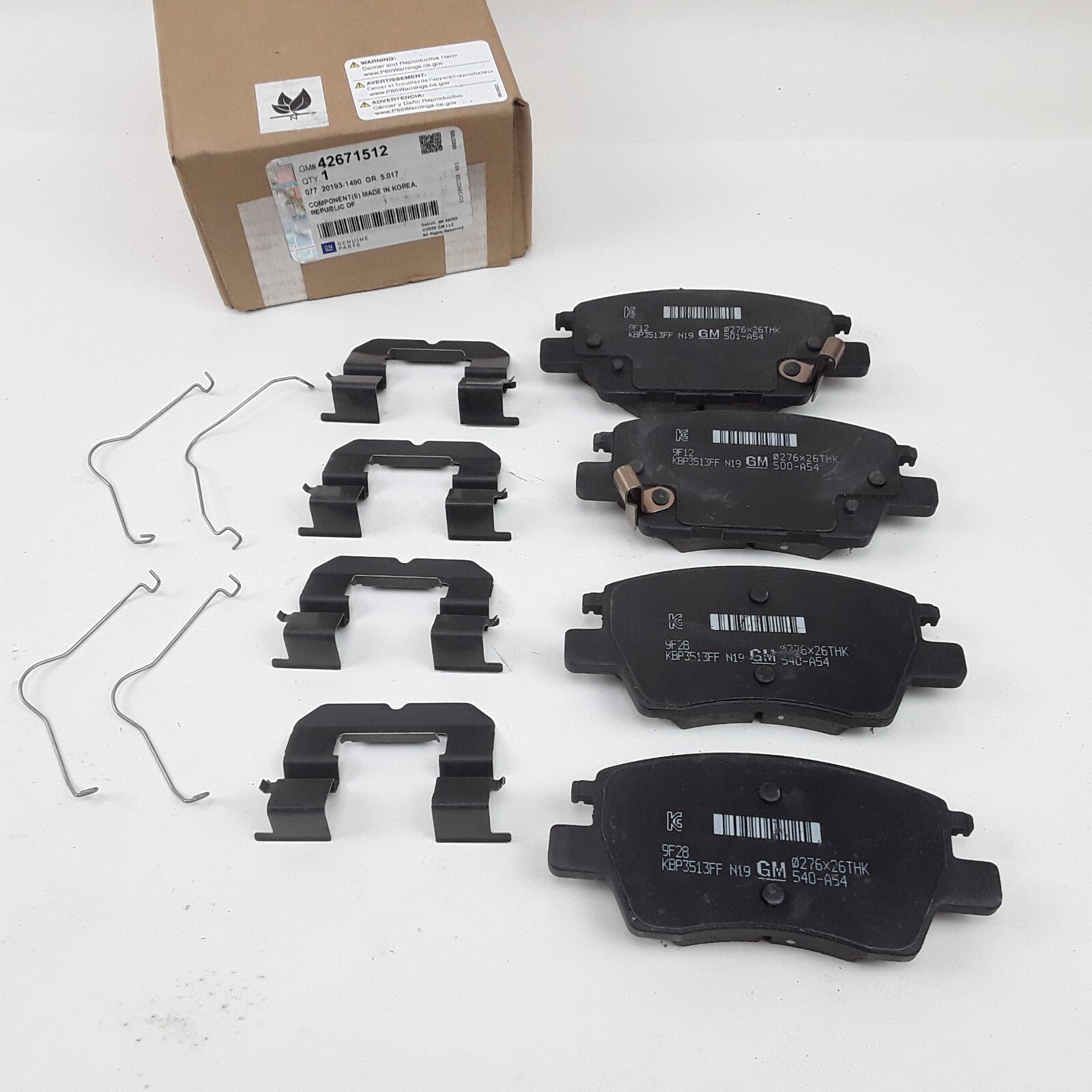OEM GM Front Disc Brake Pads Fits Chevrolet Bolt EUV 2022 2023 EV 2020 2021 2022