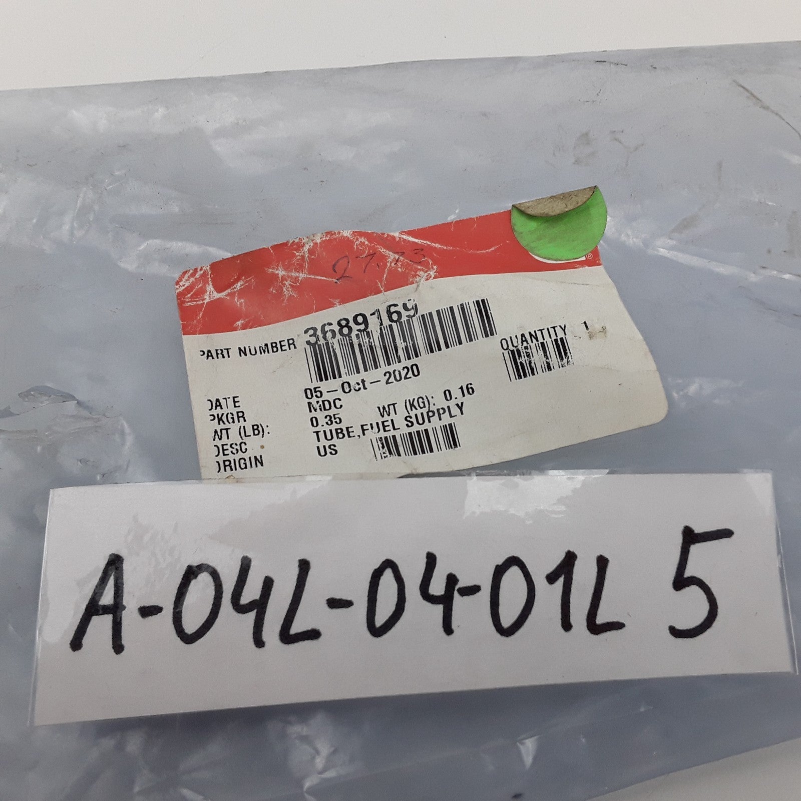 Genuine Cummins 3689169 Fuel Supply Tube Fits EPA13 15 Liter QSX ISX Engines