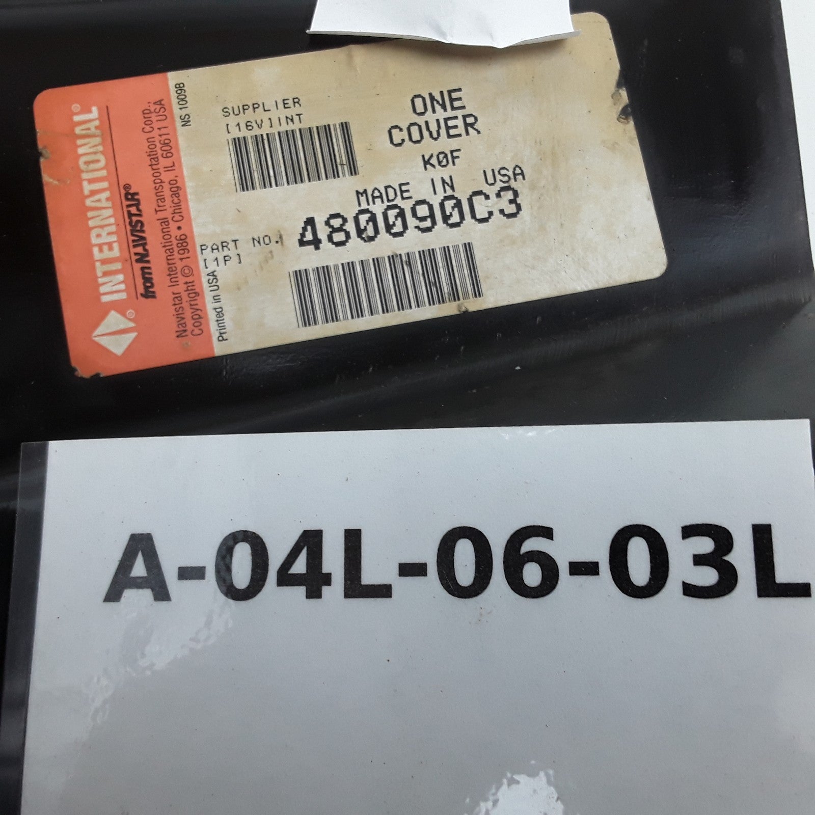 Navistar International 480090C3 Battery Box Cover Assembly Black