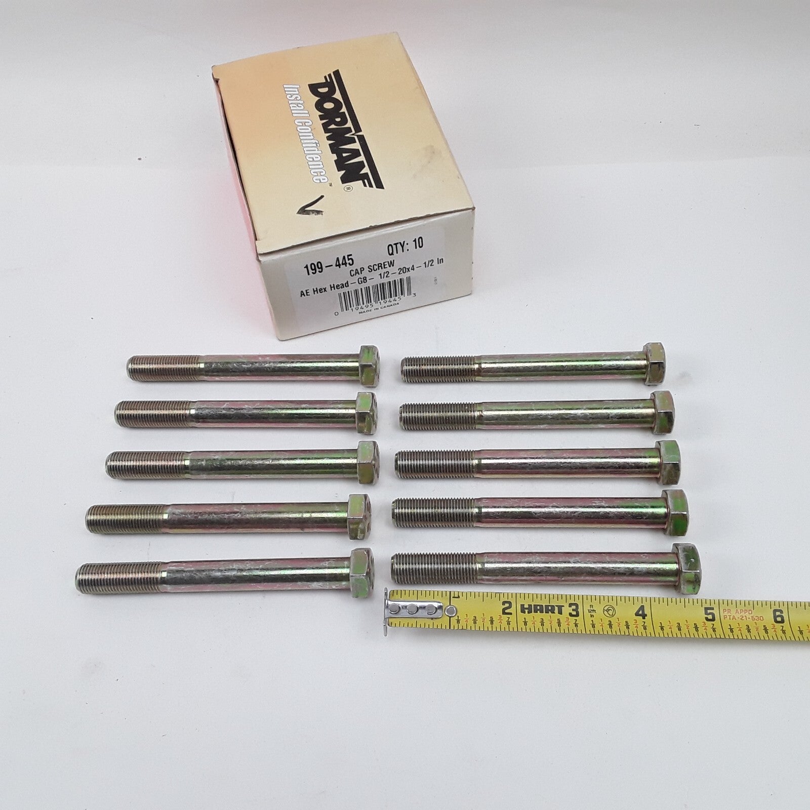 10 pcs Multipurpose Car Truck Bolt Cap Screw-Hex Head-Grade 8- 1/2-20 x 4-1/2 In