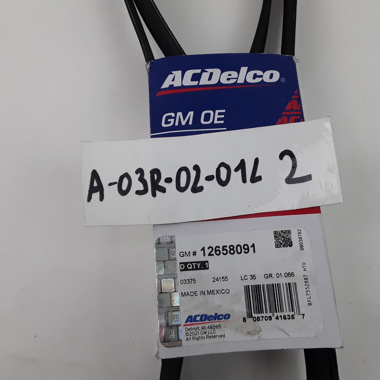 ACDelco 12658091 Serpentine Belt EPDM Fits Chevrolet Malibu 2016 2017 2018-2022