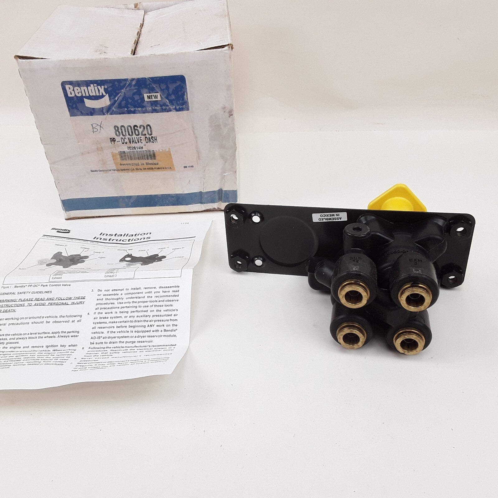 Bendix 800620 PP DC Air Brake Park Control Double Check Valve Dash Push-Pull