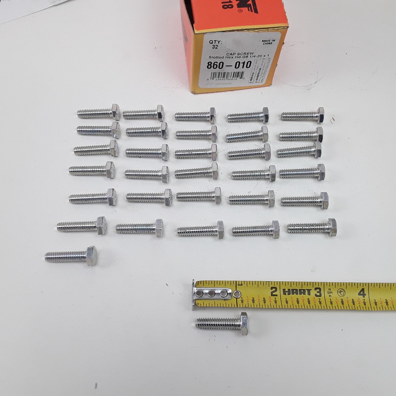 32 Multi-Purpose Car Truck Steel Bolt Cap Screw-Hex Head-Grade 8- 1/4-20 x 1 In