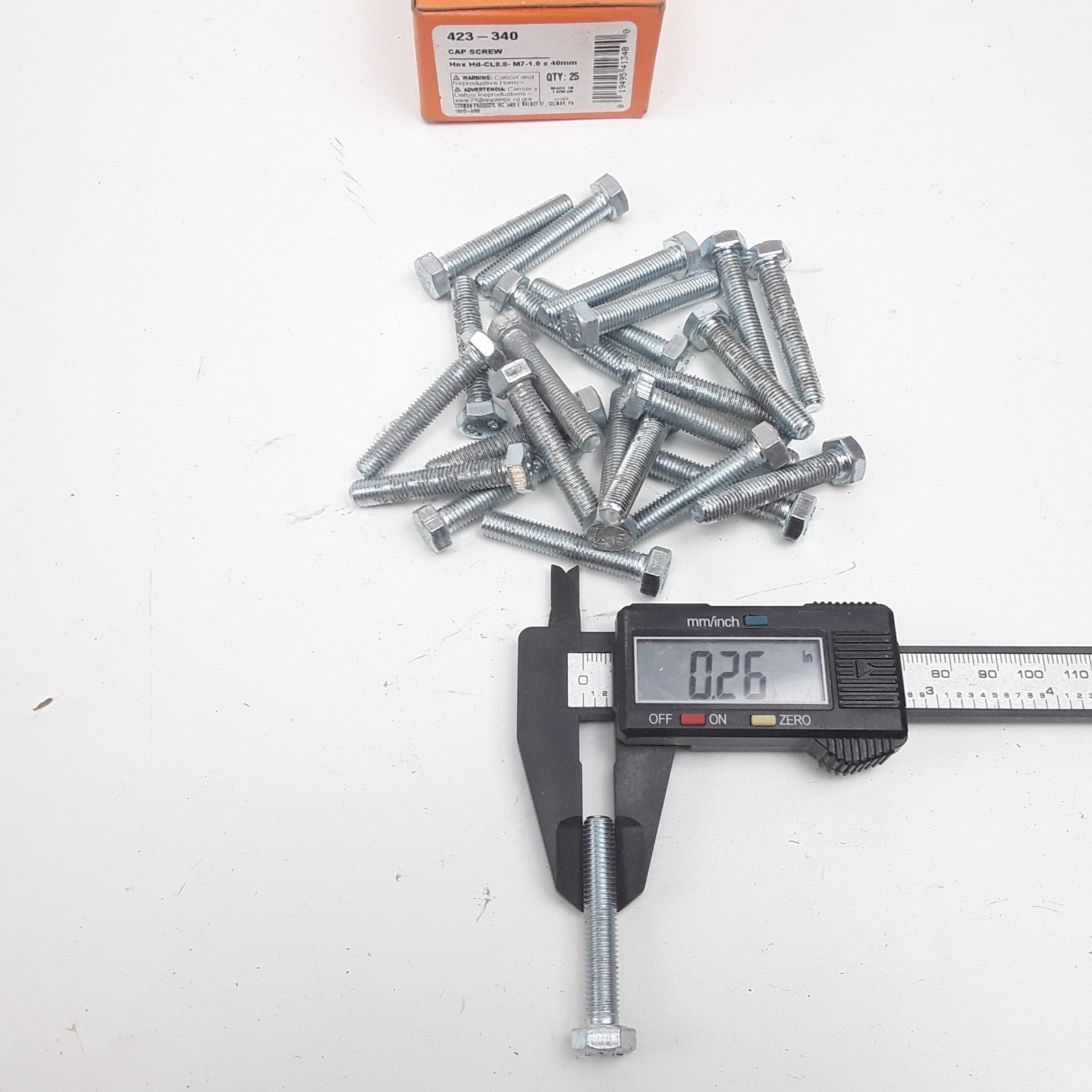 Dorman 423-340 Cap Screw-Hex Steel Head-Class 8.8- M7-1.0 x 40mm Set of 25