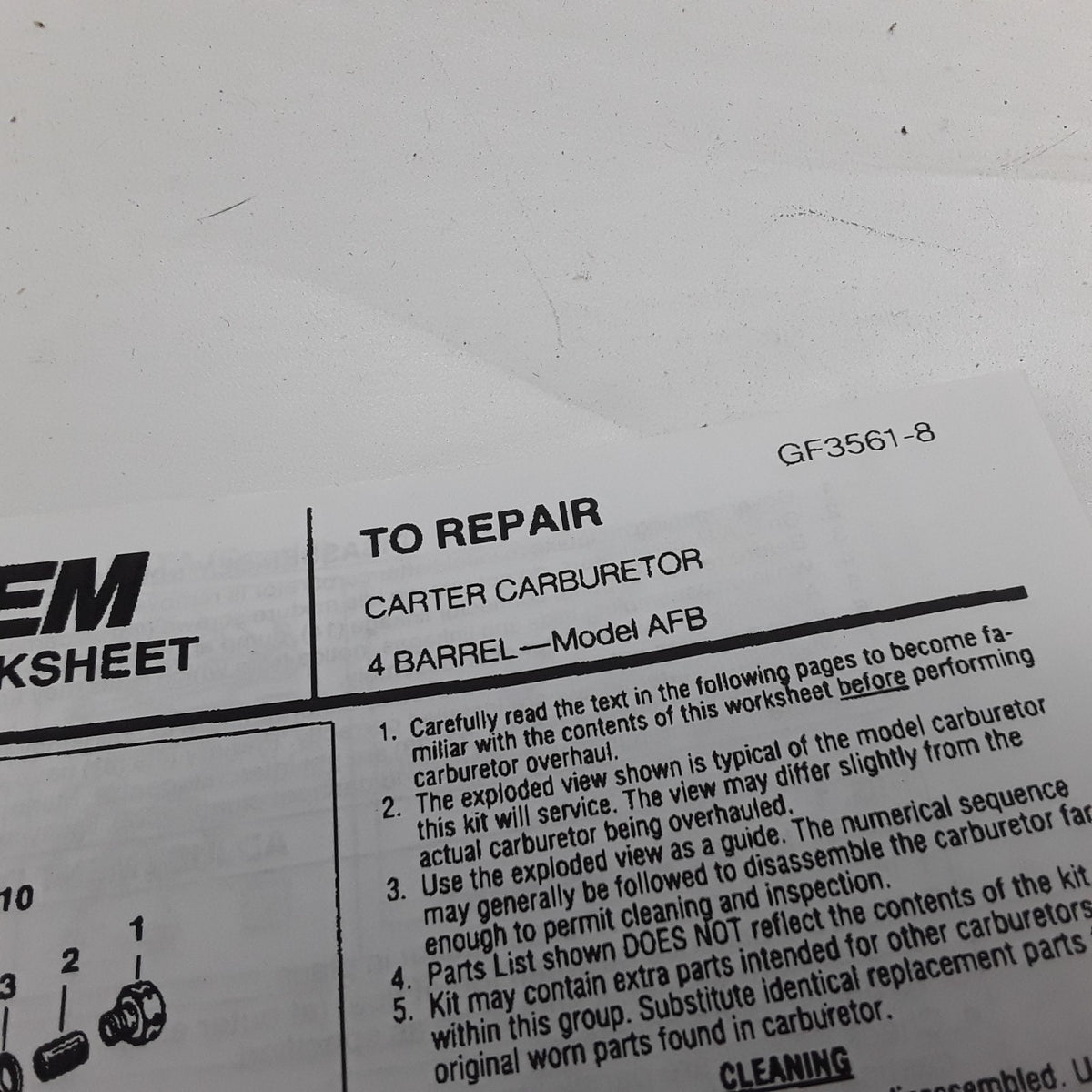 Carburetor Repair Kit Fits Ford Lincoln Mercury (1956 1957 1958 1959-1965, 1968)