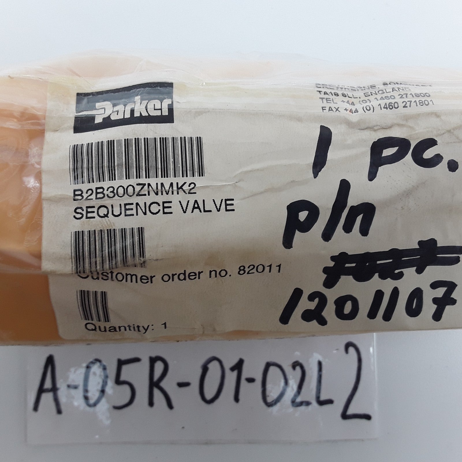 Parker Hannifin 1201107 Single Pilot-To-Open Check Valve for Komatsu Equipment