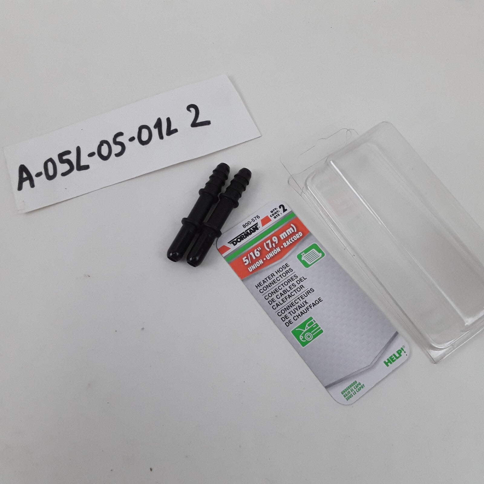5/16 In. HVAC Heater Hose Connector, Straight To 5/16 In. Barbed Pack of 2