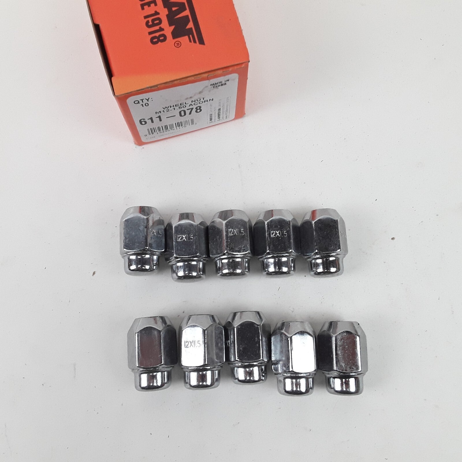 Wheel Nut M12-1.50 Acorn 21mm Hex 33.5mm Length Fits Dodge Mazda Toyota Plymouth