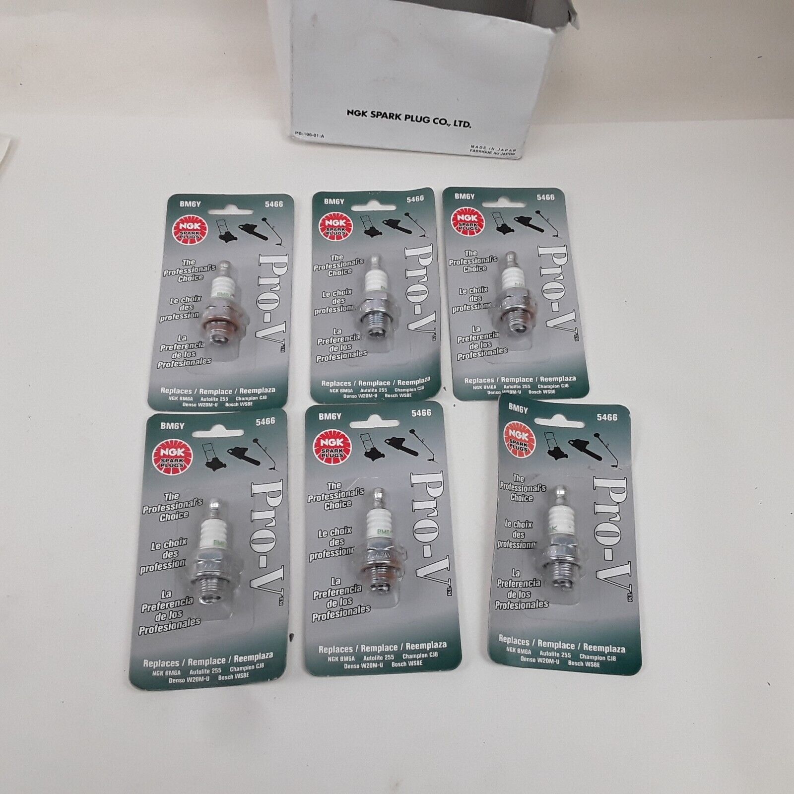 set 6 NGK 5466 BM6Y Pro-V Spark Plug Blister Pack Replacement # H9B ,CJ8 , 6015