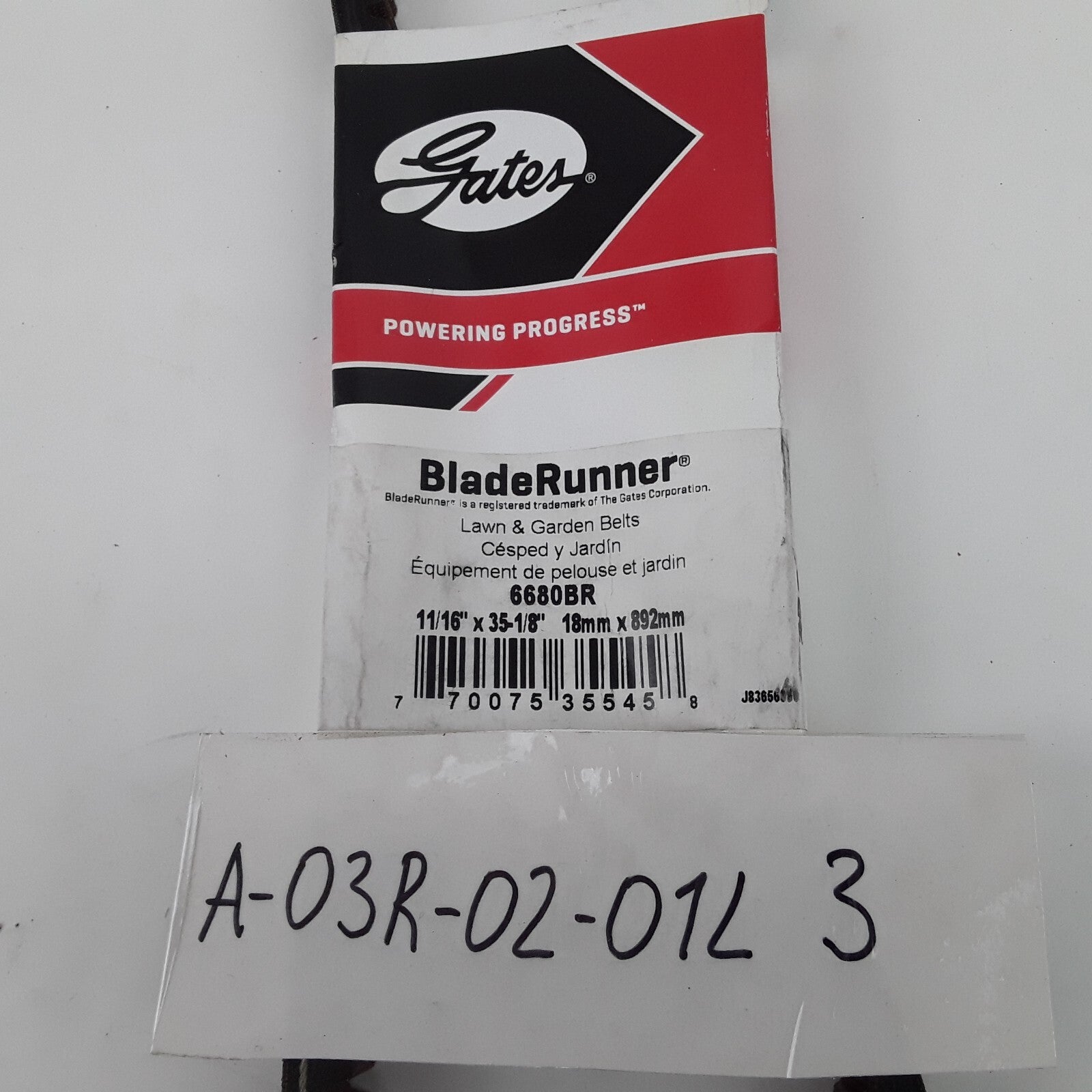 Gates 6680BR BladeRunner Lawn and Garden Accessory Drive Belt 11/16" x 35-1/8"