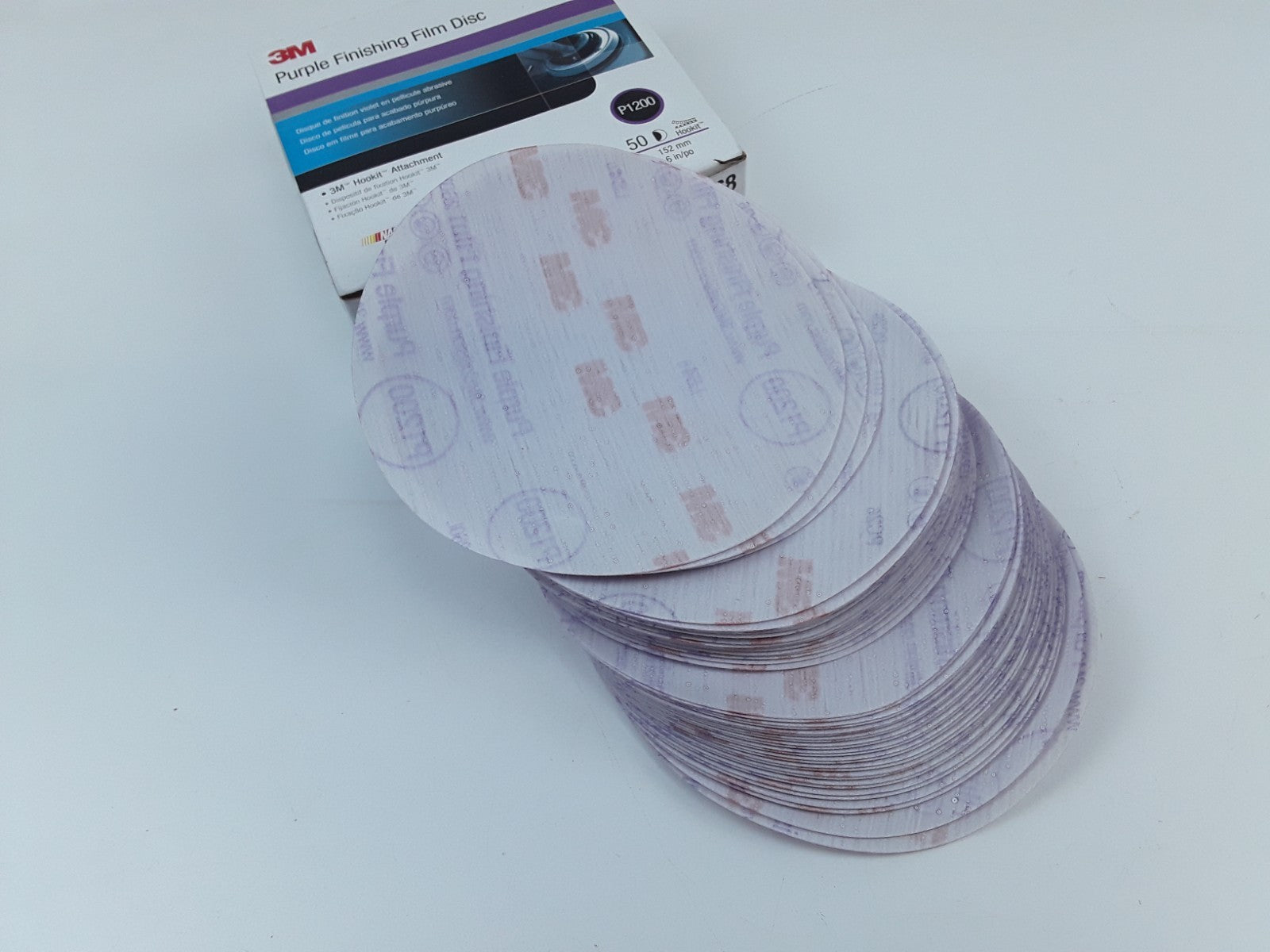 3M 30668 Purple Finishing Film Abrasive Disc 6 in 152mm P1200 Per Carton 50 Pcs