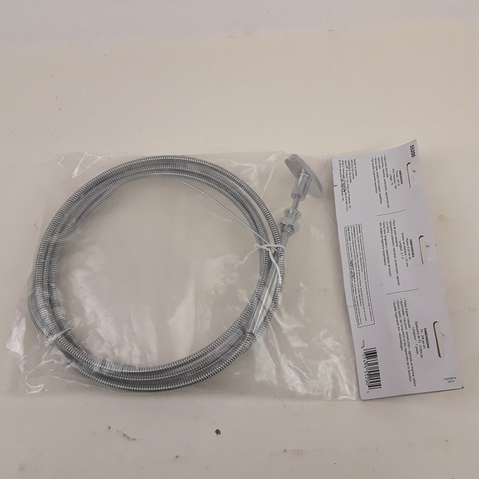 Dorman 55200 Control Cables With 1-3/4 In. Silver Chrome Handle 7 Ft. Length