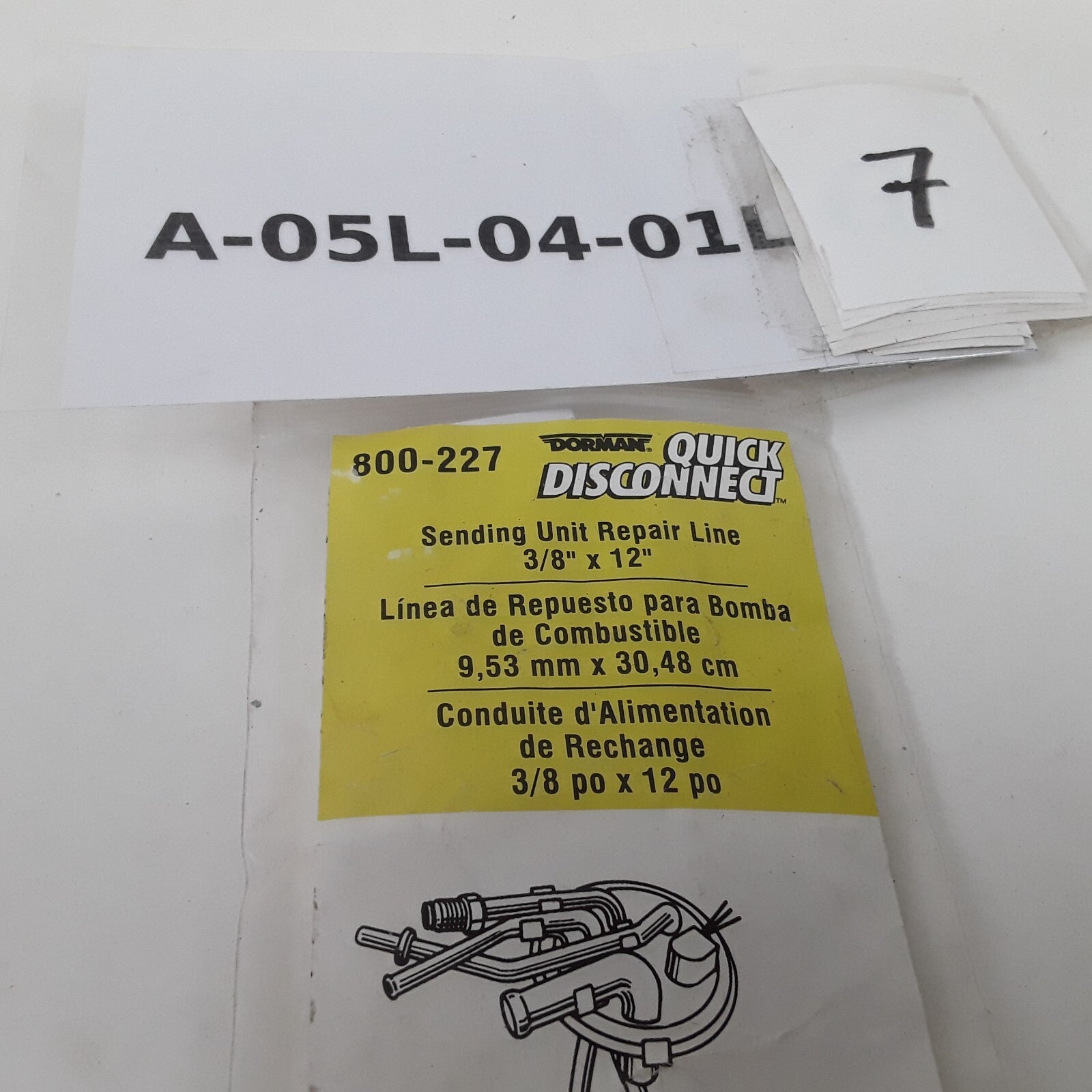 Dorman 800-227 Fuel Repair Line 90 Degree End 3/8in. x 12in. Double Bead Line