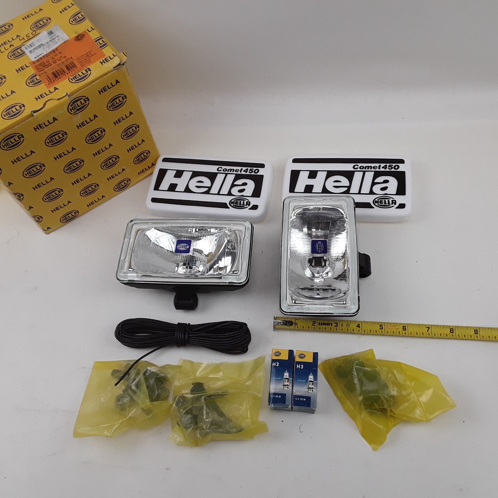 Hella 450 Car Truck Universal Spotlight Headlamp Set ZFH 0/180GR SW MK MGS12 1FB