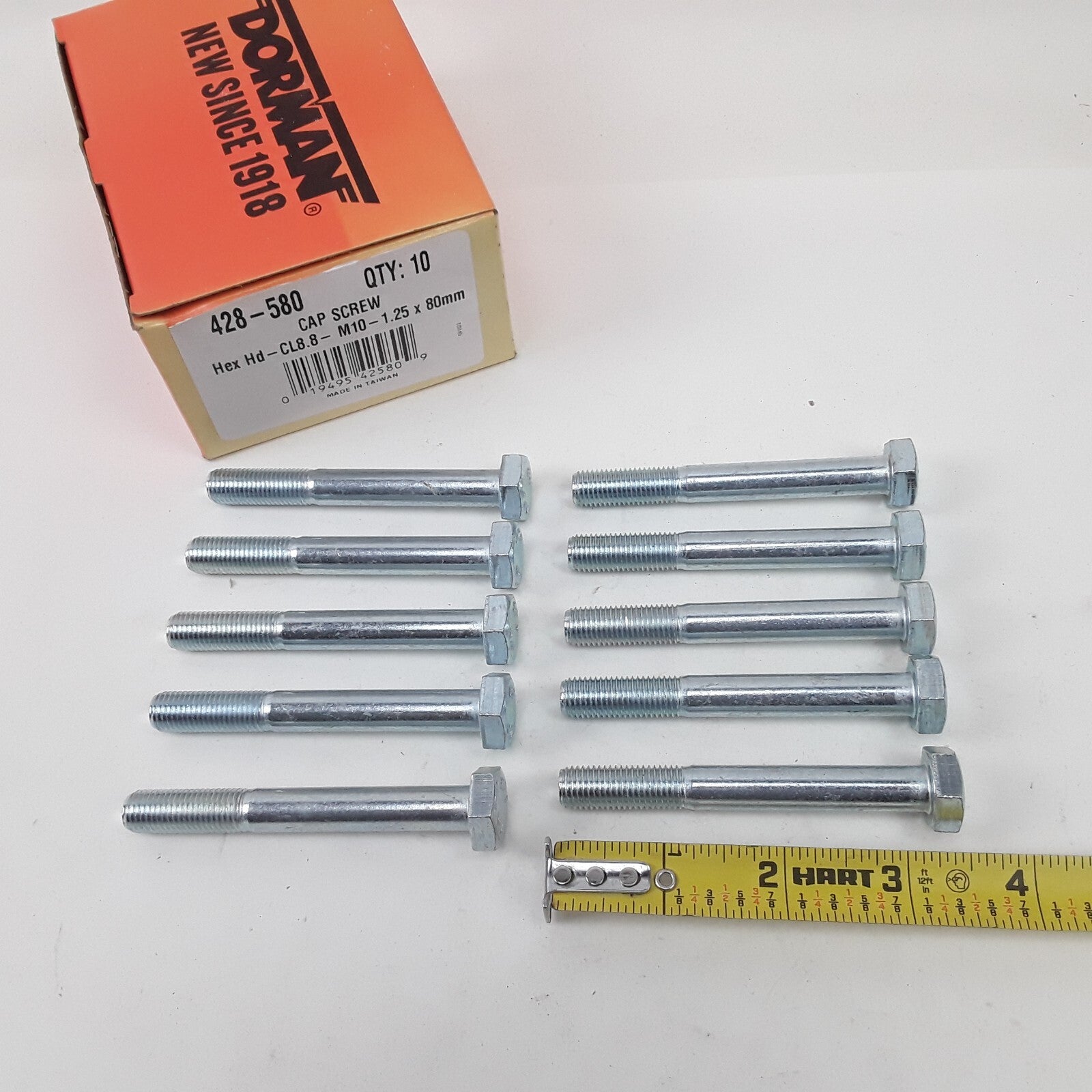 10 Multipurpose Car Truck Bolt Cap Screw-Hex Head-Class 8.8- M10-1.25 x 80mm