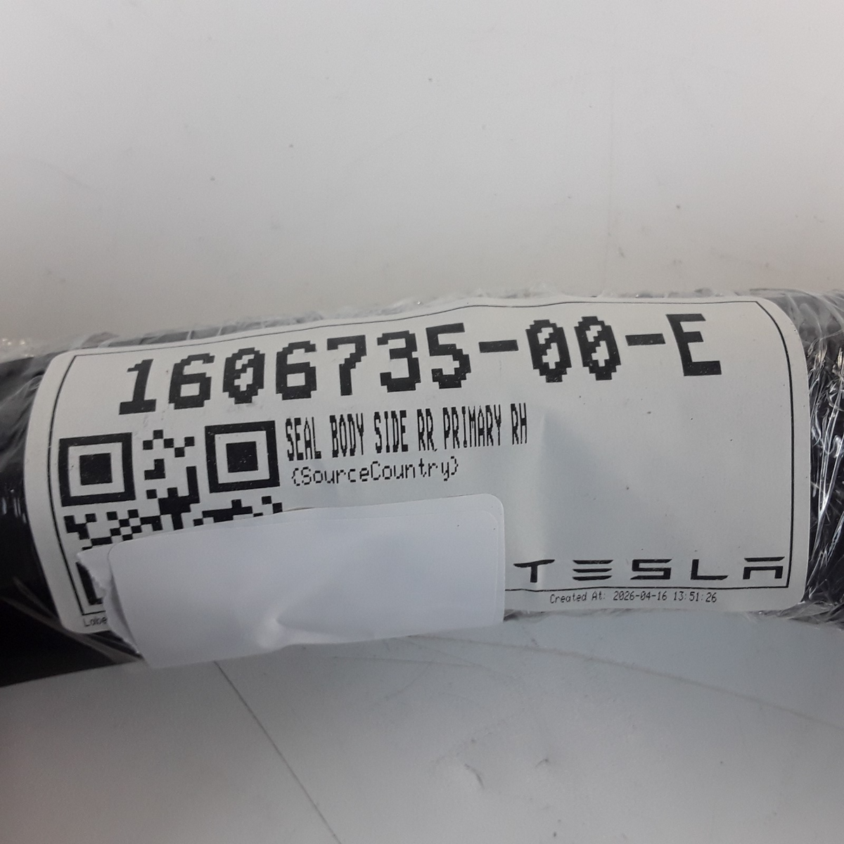 For Tesla Model S 2021-2025 Rear Right Primary Body Seal OEM 1606735-00-E