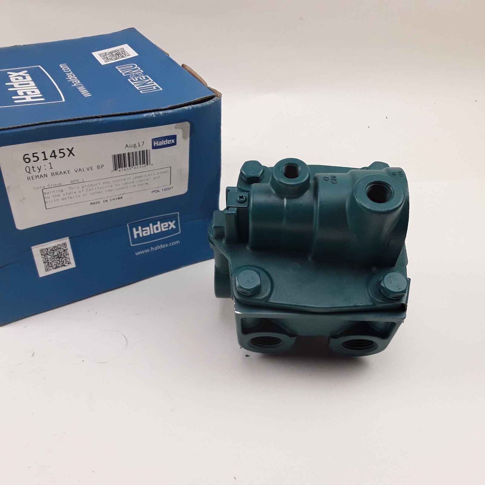 Haldex 65145X Reman Air Brake Relay Valve Assembly BPR1 4-Port Delivery