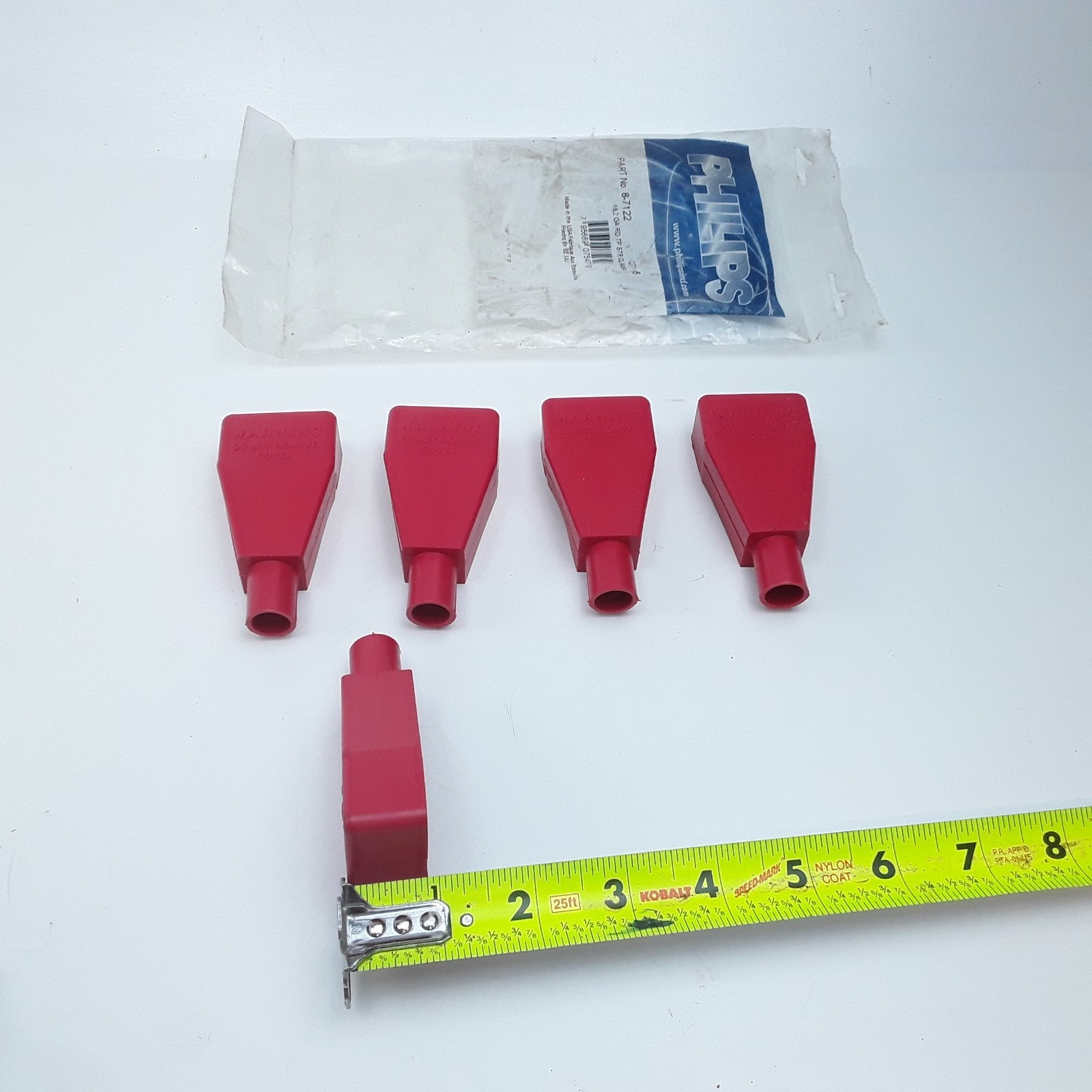 Phillips Industries 8-7122 Battery Terminal Cover Straight Red 1&2 Gauge 5PCS