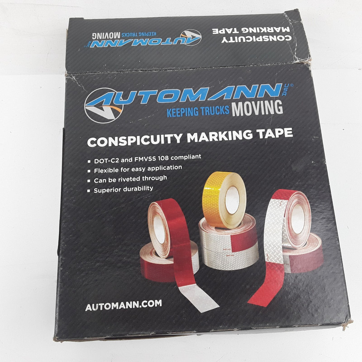 Automann 571.CT0501 Reflective Tape Red and White Length 150 Foot x Width 2 inch