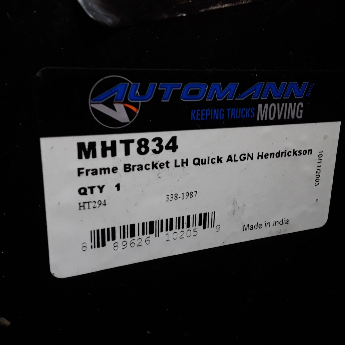 Automann MHT834 Left Hand Frame Bracket Quick ALGN For Hendrickson