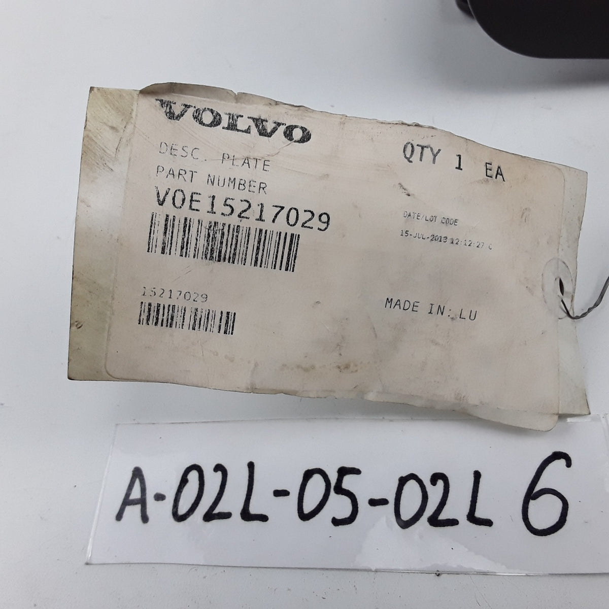 Volvo Plate Support Bracket Wheel Loaders L20F L20H L25F L25H L30G L35G L45G
