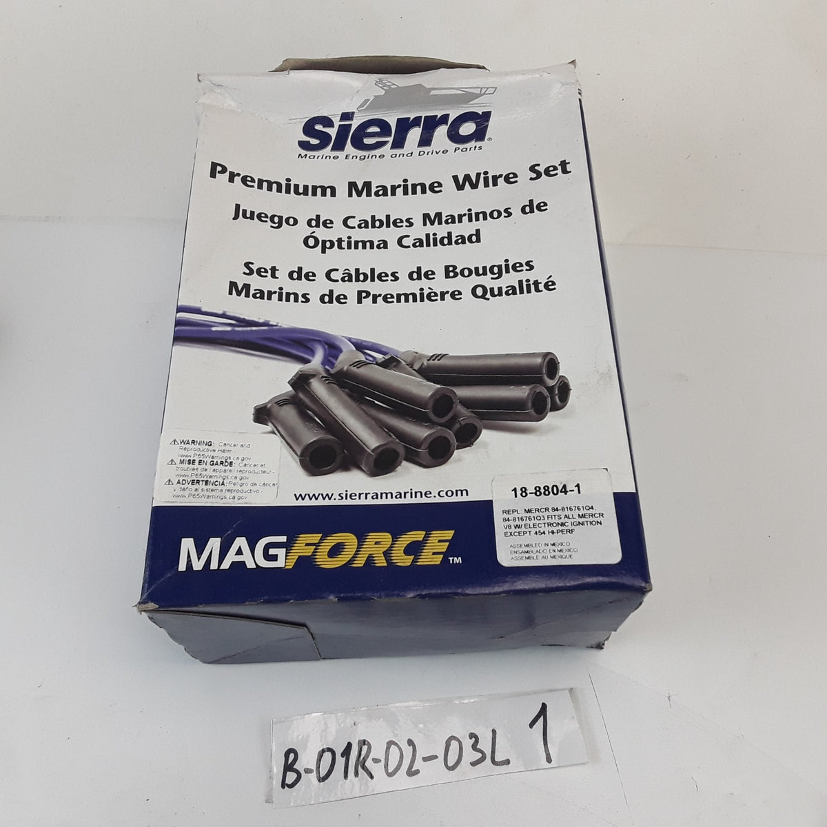 Spark Plug Wire Set For All Mercury V8 W/ Electronic Ignition Except 454 Hi-Perf