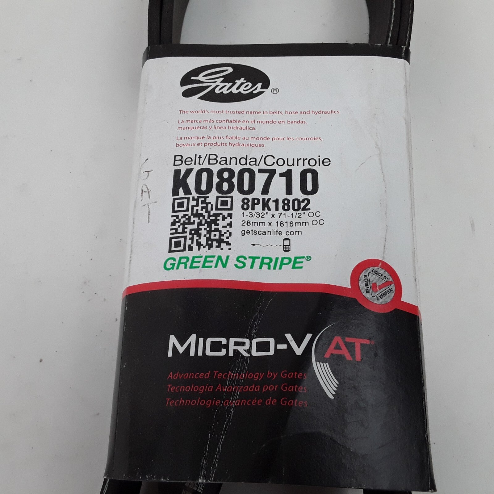 Micro-V Serpentine Drive Belt Fits Ford LTLA9000 93 Peterbilt 357 97-02 Mack MRU