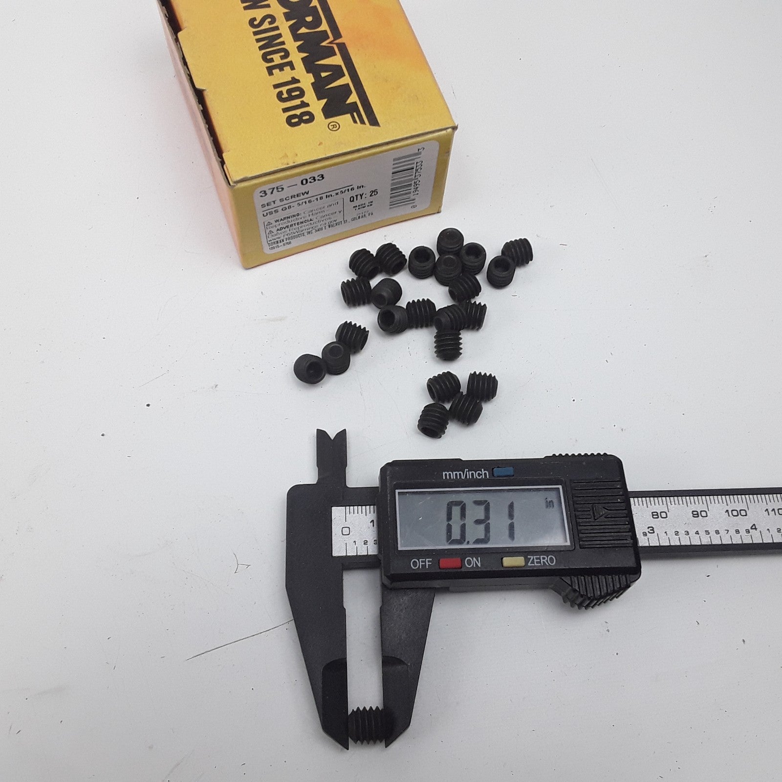 Dorman 375-033 Set Screw Steel Grade 8- 5/16-18 in x 5/16 in Set of 25