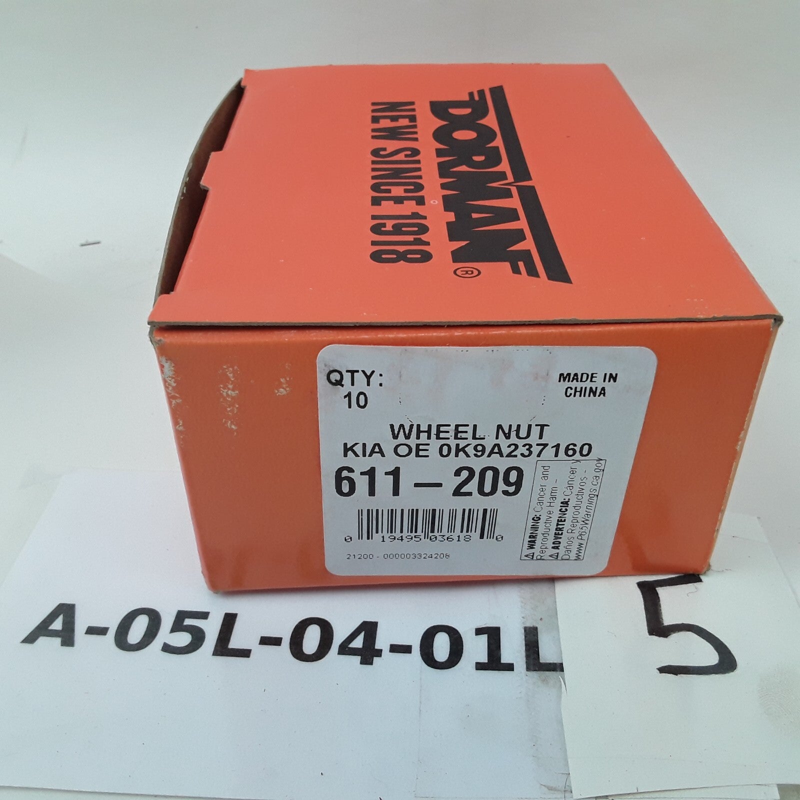 Set 10 Wheel Nut M12-1.50 Acorn - 21mm Hex, 30.25mm Fits Kia Magentis Optima Rio