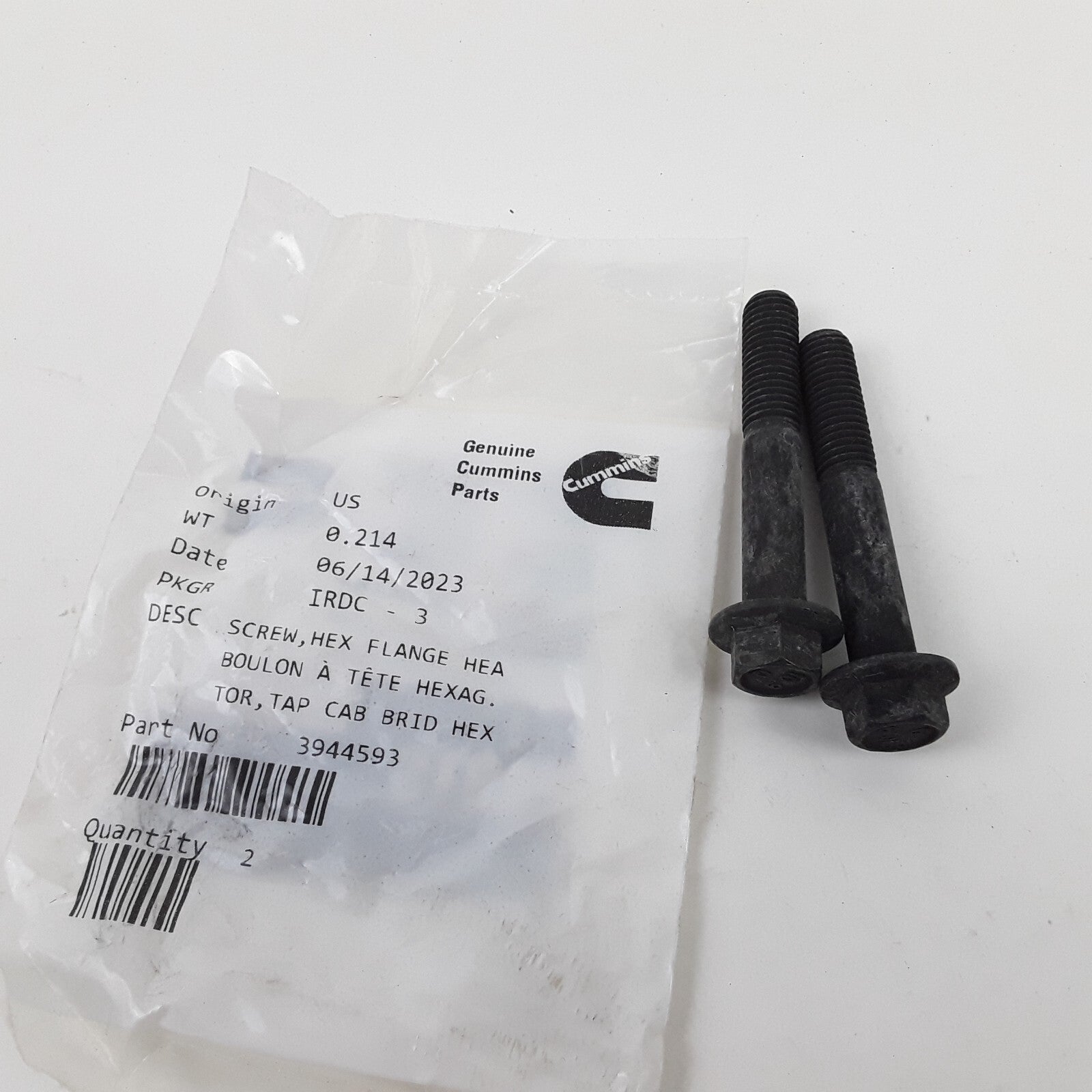 2 Cummins 3944593 Multi-Purpose Hexagon Flange Head Cap Screw BS3 5.9L B Engine