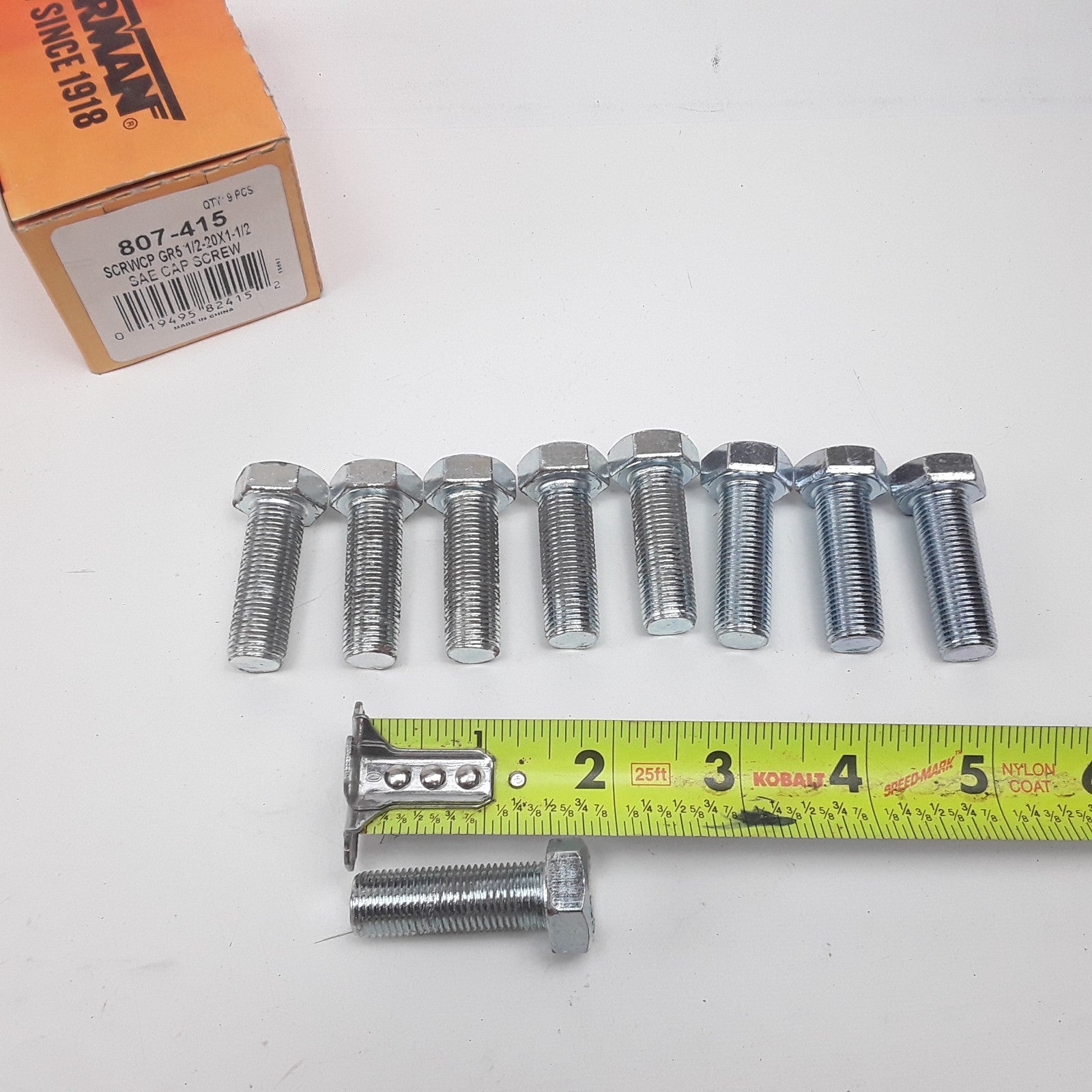 Dorman 807-415 Cap Screw-Hex Steel Head-Grade 5- 1/2-20 x 1-1/2 in Set of 9