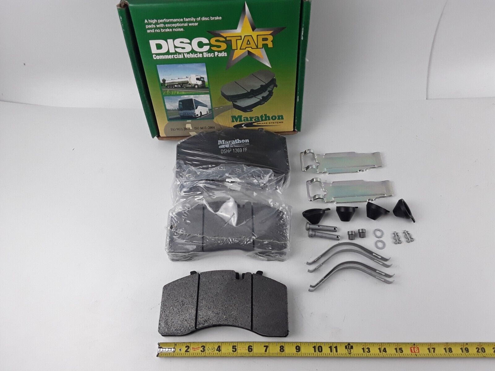 Marathon DiscStar DSHP 1369 Air Disc Brake Pad Complete Hardware Kit K070796 - HotCarParts