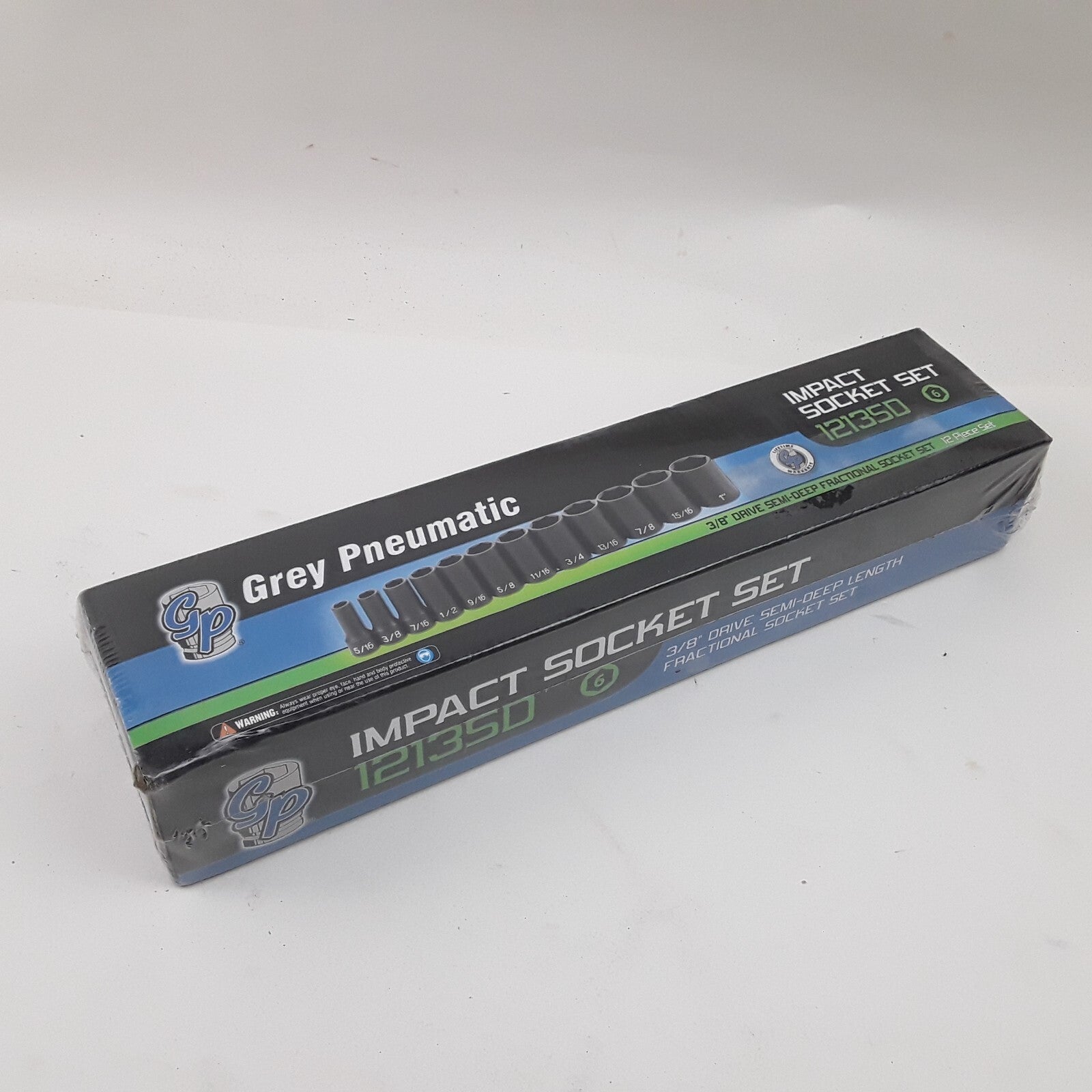 Grey Pneumatic 1213SD 3/8'' Drive Semi–Deep Length Fractional Socket Set 12 Pcs