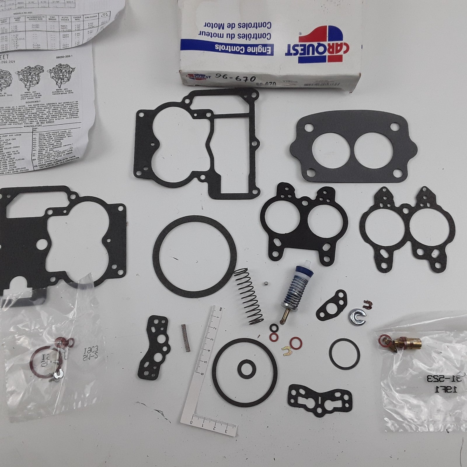 Carburetor Repair Kit Rochester Marine,Model B-BC H-HV 2G-2GC 164, 194, 225, 230
