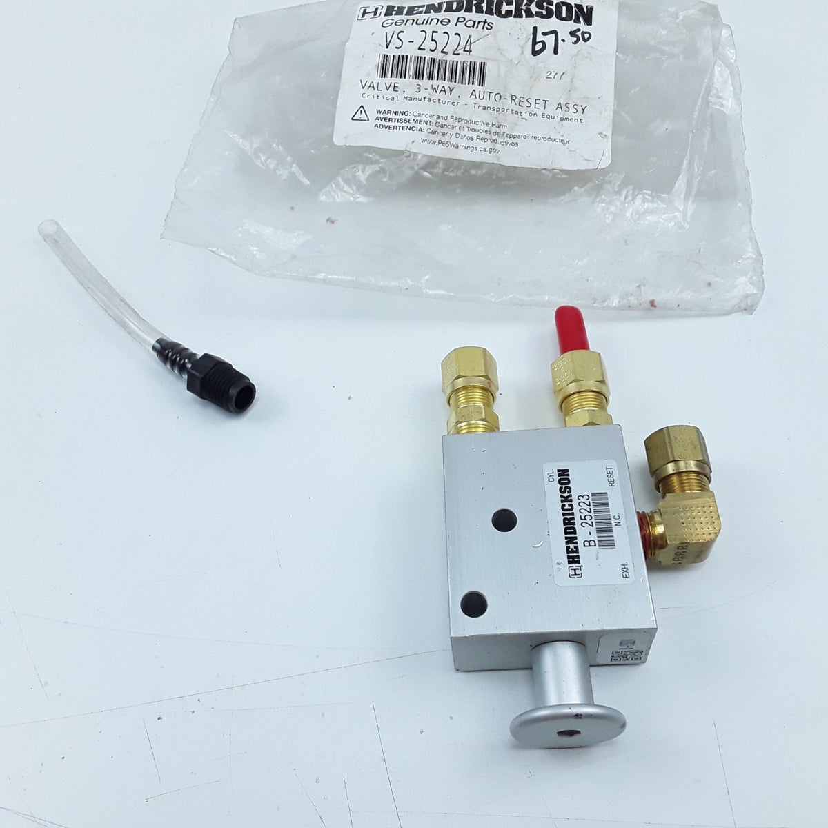 Hendrickson VS-25224 3-Way Auto Reset Air Brake Valve with Fittings For Kenworth