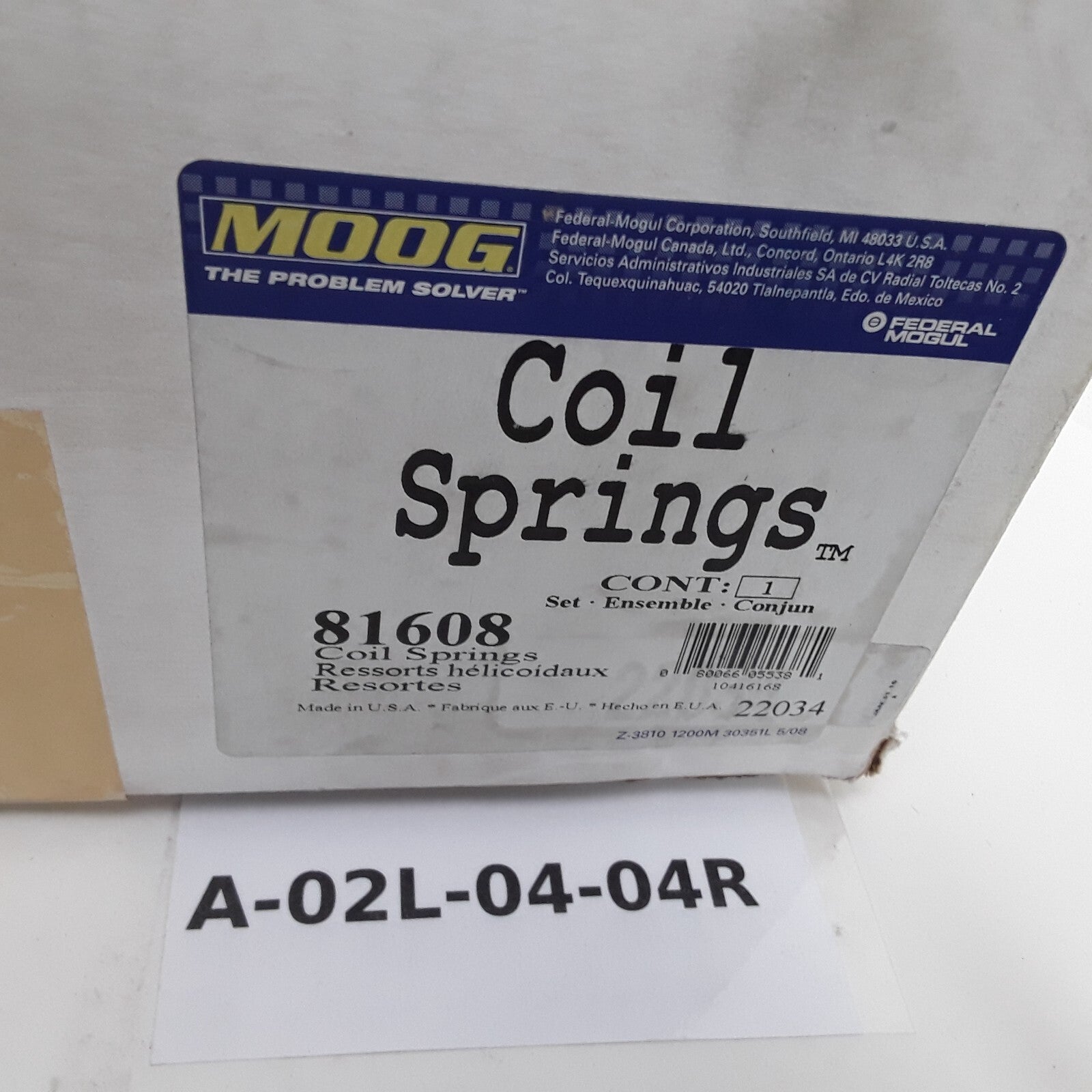 Moog 81608 Coil Spring Set Fits Toyota Prius C (2012 2013 2014 2015 2016-2019)