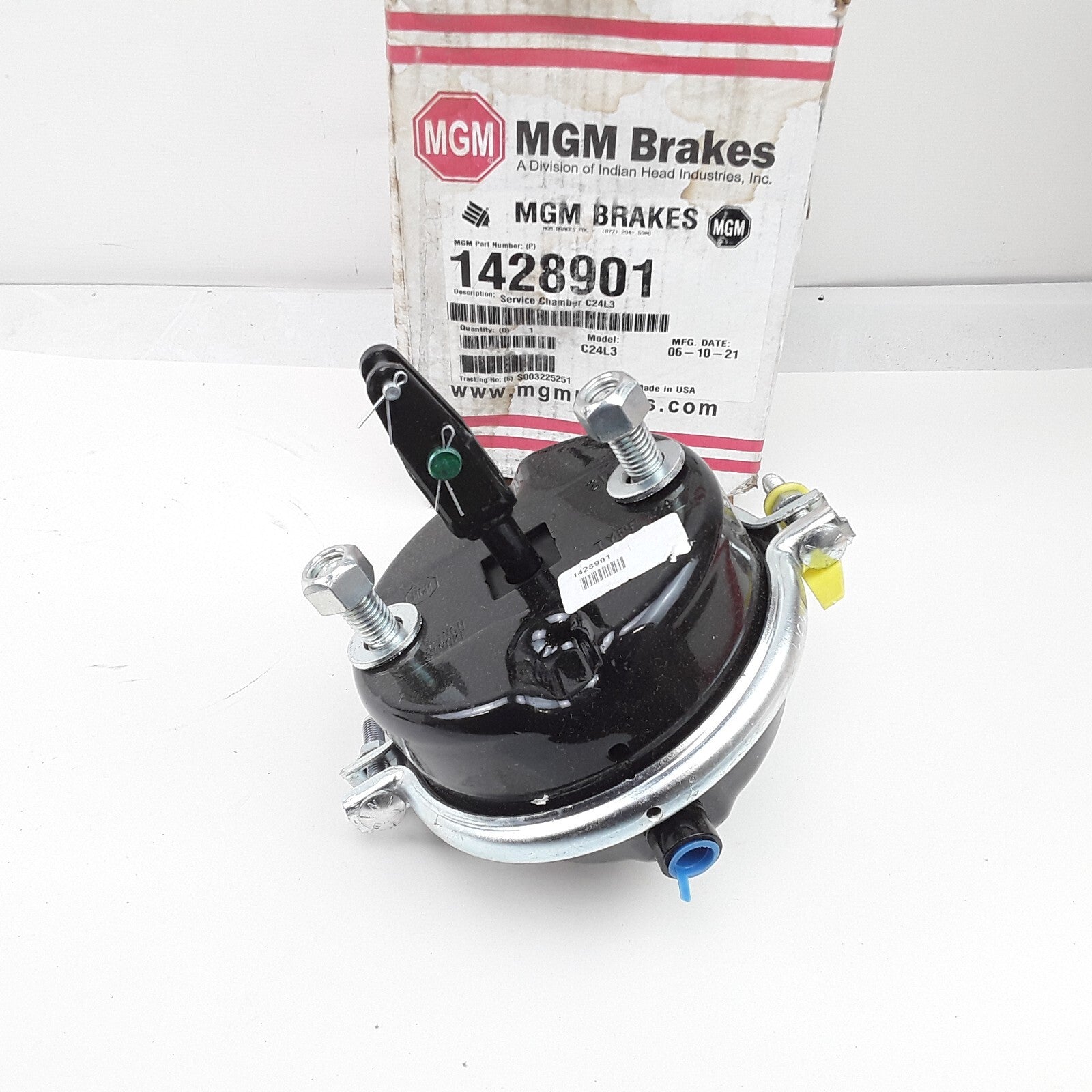 Air Brake Chamber 1428901 ,1428 Series 3" Stroke, Model C24L3, 2.25" Welded Yoke