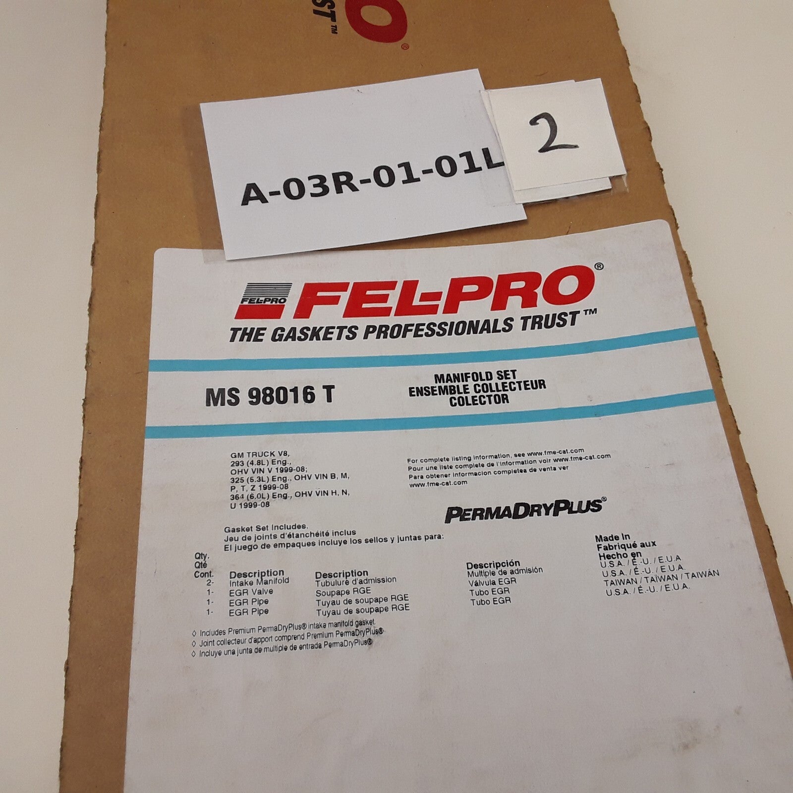 Engine Intake Manifold Gasket Set Fits GMC Savana Isuzu Chevrolet Cadillac