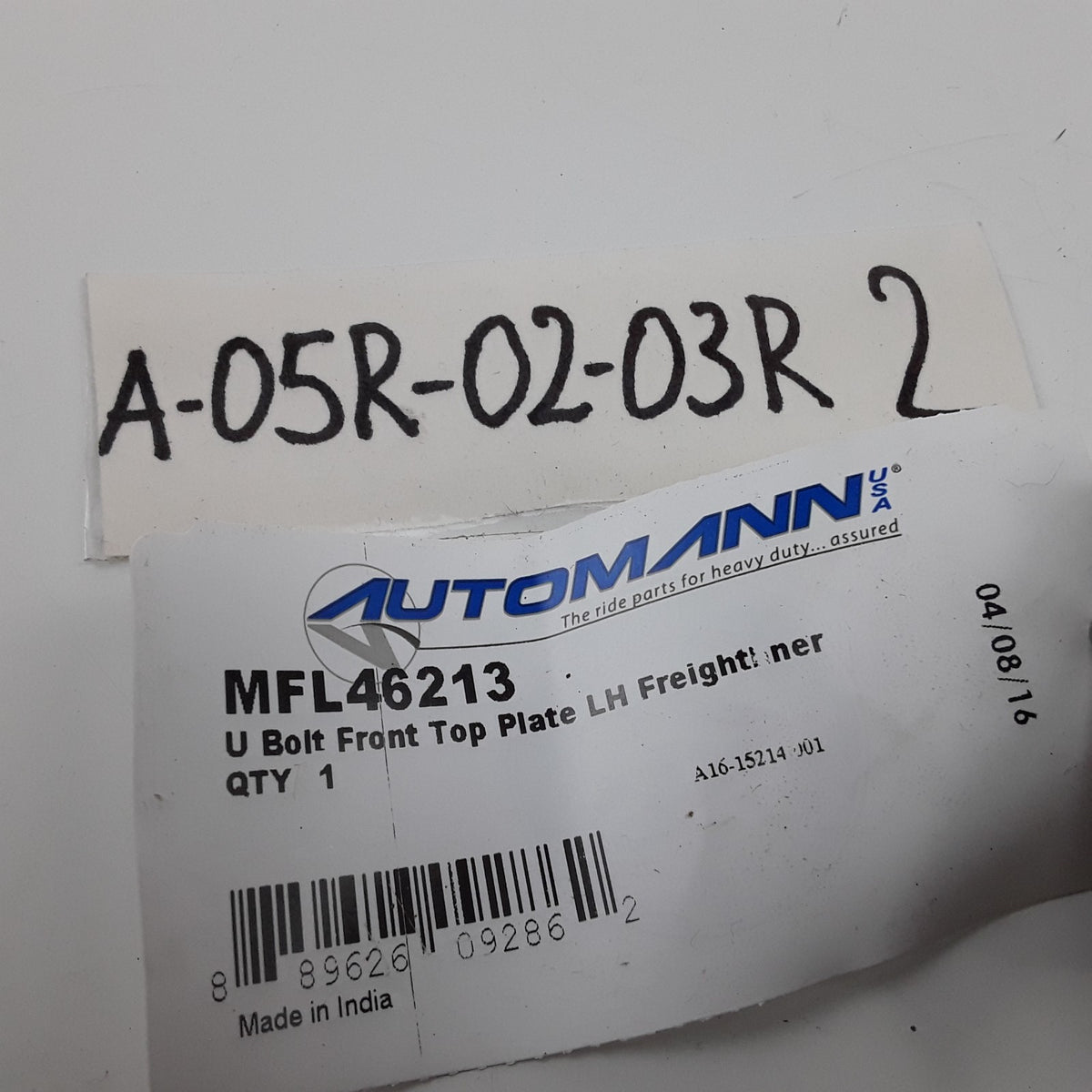 Automann MFL46213 Front Left Driver Side U-bolt Top Plate Heavy Duty Performance